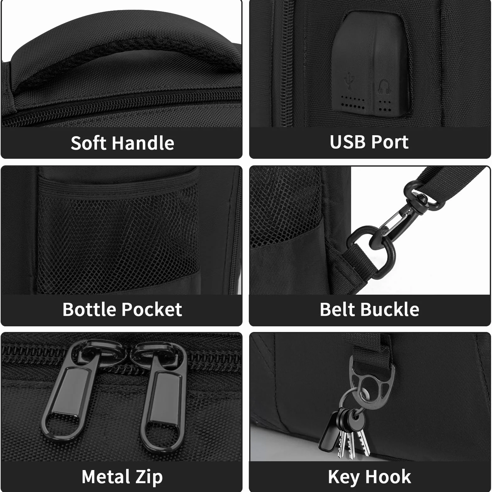 Barbiere Portautensili, Barbiere Stoccaggio Valigia, Clipper e Accessori Organizzatore, Parrucchiere Zaino Portatile per Barbiere, Borsa Barber, Nero
