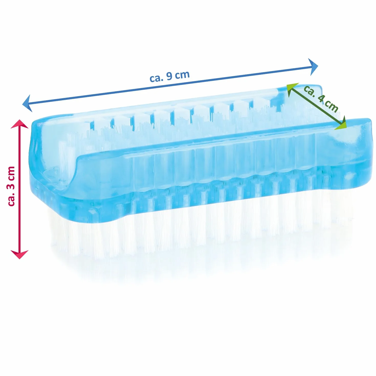 6X Spazzola per Il Lavaggio delle Mani - Spazzola per Unghie in plastica - Spazzola per Le Mani a Doppia Faccia - Spazzola per la Pulizia di Mani e Unghie (Rosso/Grigio/Blu - 6 Pezzi)