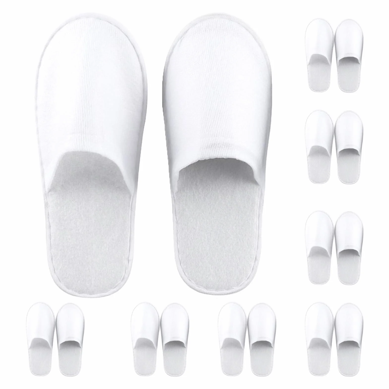 Xerteam 8 Paia Ciabatte Ospitidi, Pattine per Casa, Pantofole da Hotel, Taglia Universale, Unisex, Antiscivolo, Lavabili, Set di Pantofole per Ospiti per Viaggi in Hotel e Spa