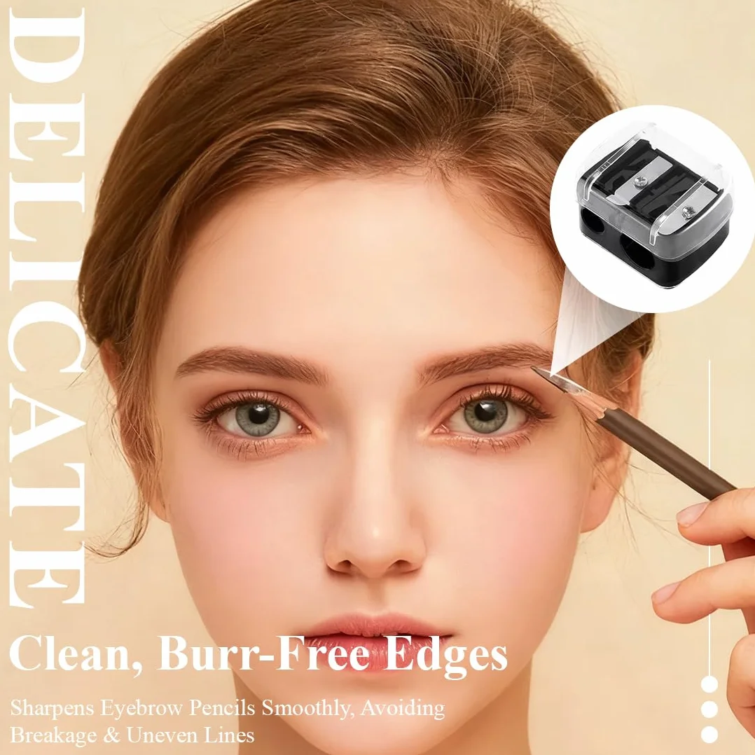 Temperino Universale per Trucco 3 Pezzi Doppio per Matite Cosmetiche Matita Occhi Labbra Eyeliner Sopracciglia