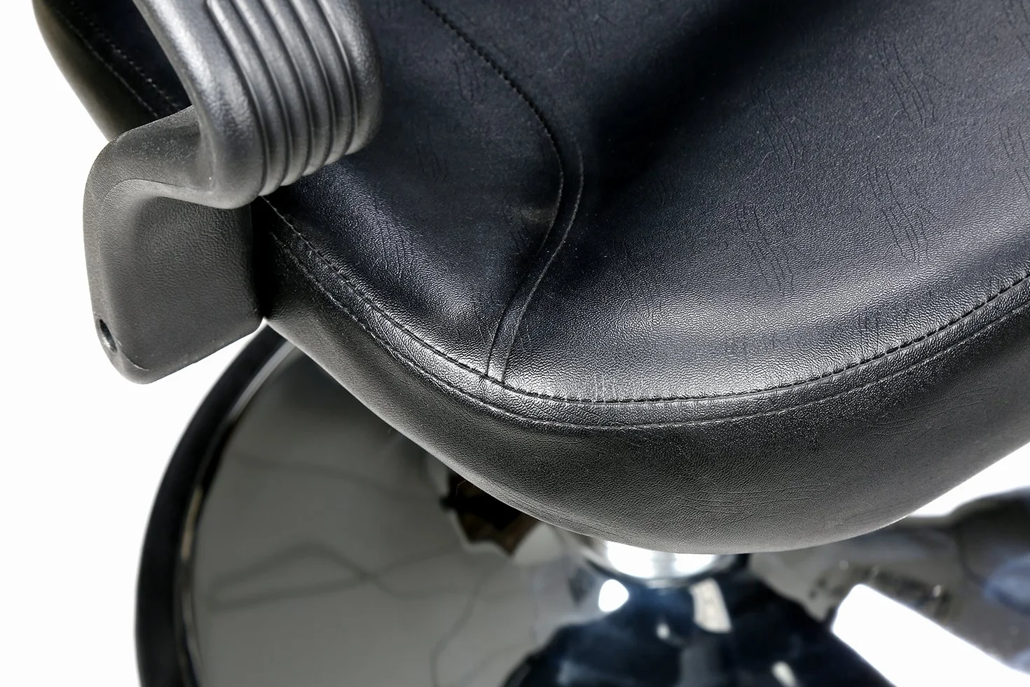 Barberpub 2057BK - Sedia parrucchiera, altezza regolabile, idraulica, similpelle nera