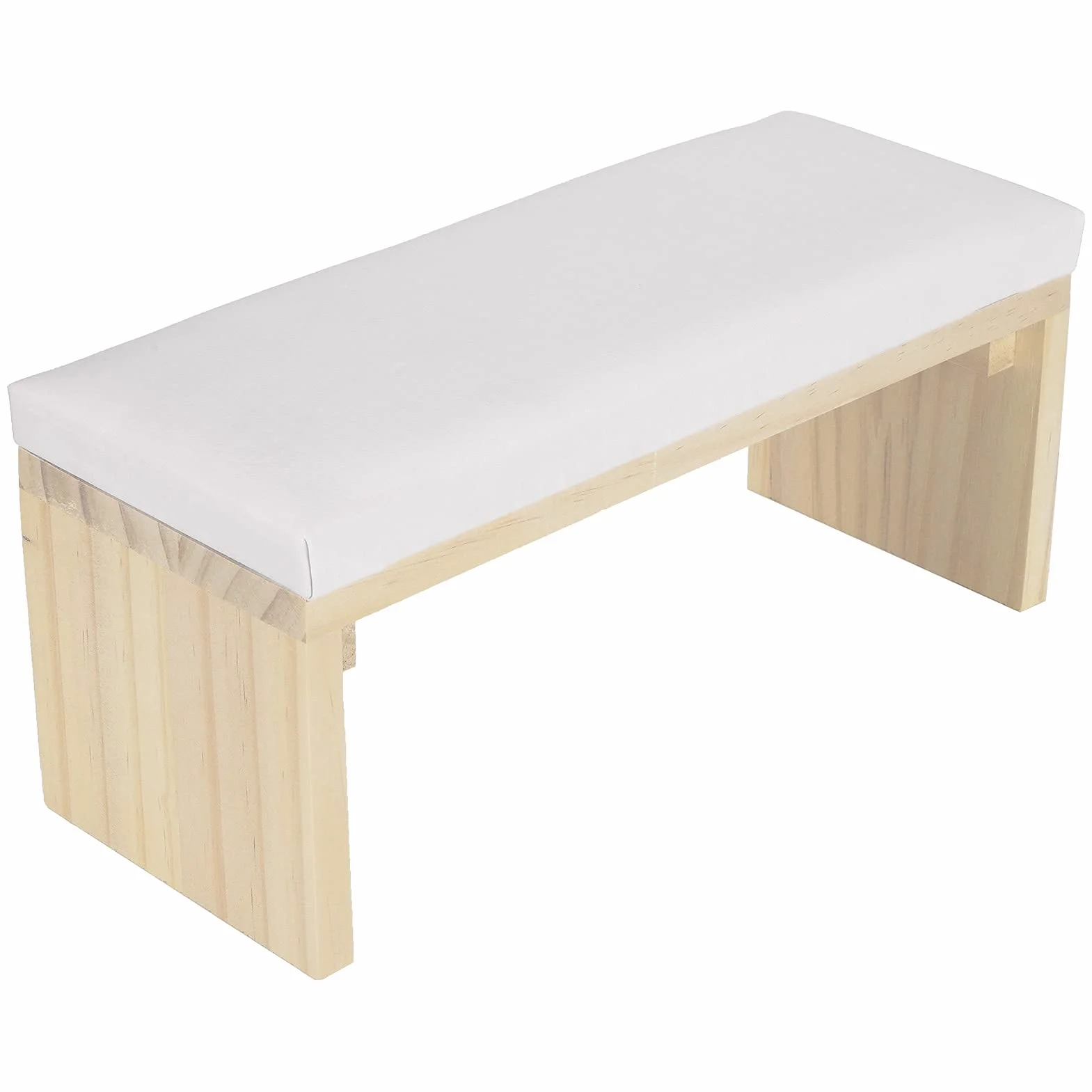 Cuscino per le Mani per Manicure Cuscino per Braccioli per Unghie in Pelle PU Poggiabraccia per Unghie con Staffa in Legno per Uso Domestico e Salone per Manicure(Bianco)