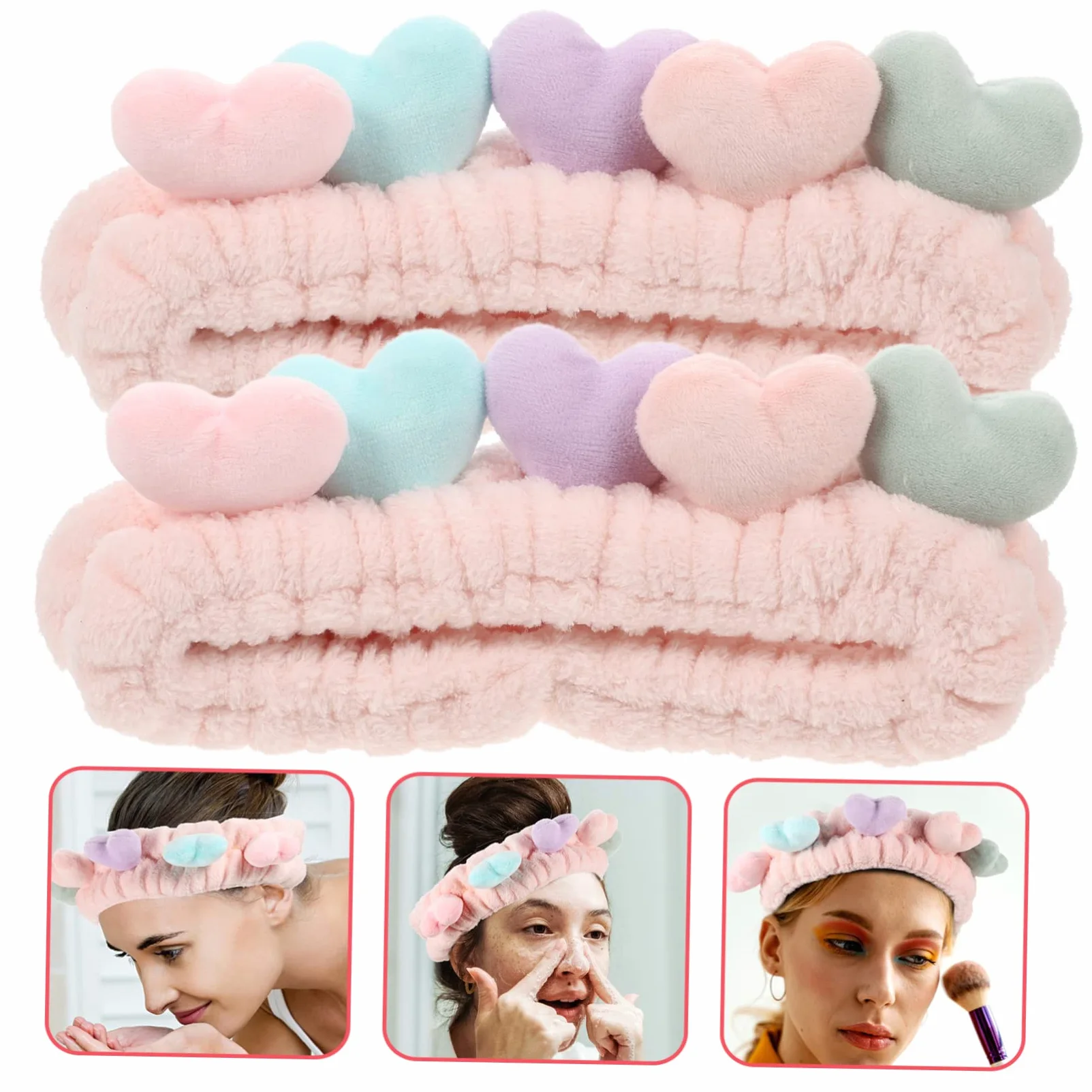 MAGICLULU 6 Pcs Del Cuore Trucco Dei Make Up Fasce Dei Hairband Elastica Elastici Dei Per La Testa Dei Per Le Donne