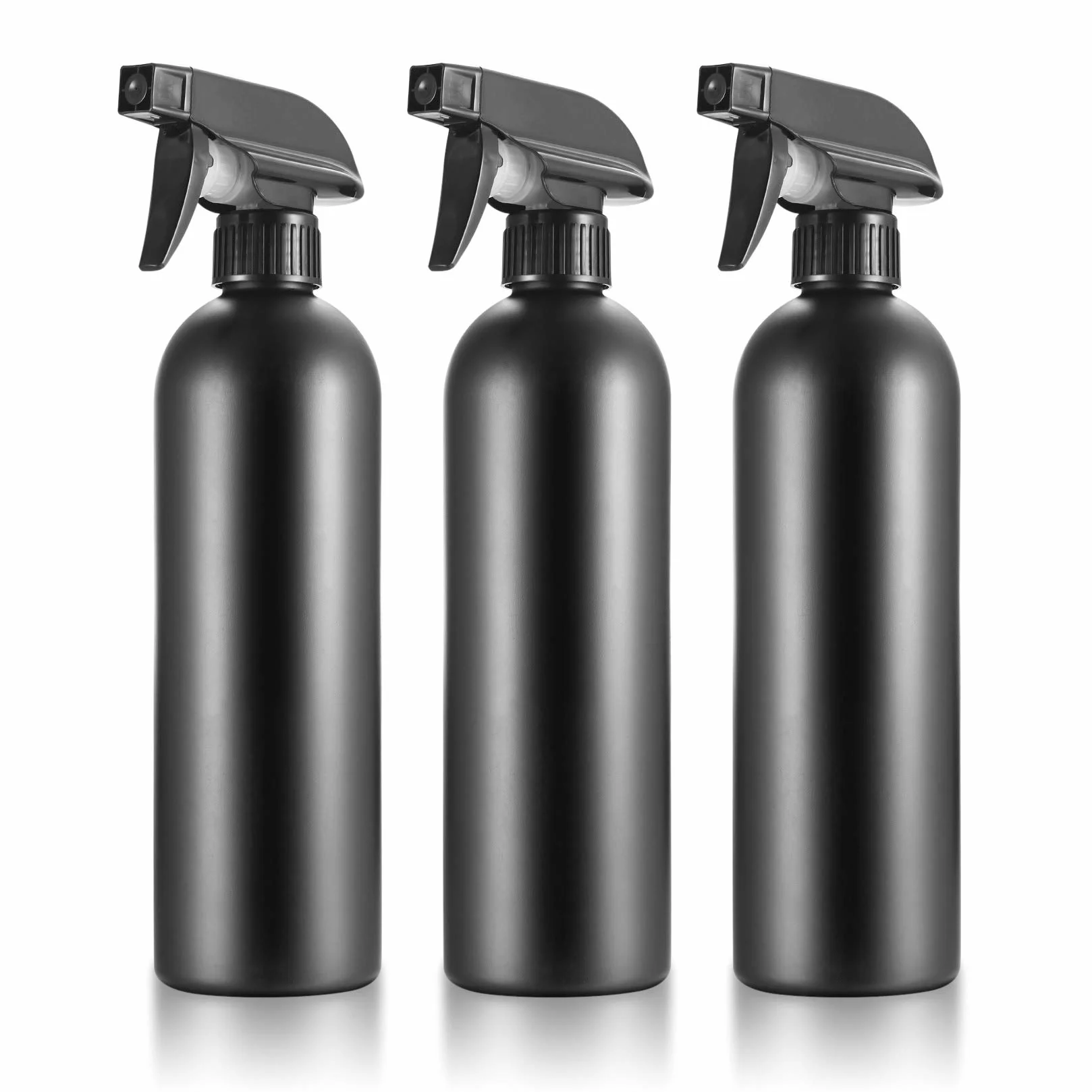 HAOCHEN Set da 3 Flacone Spray Acqua di Plastica, 500 Ml Spray Bottles Spruzzino Nebulizzatore, Bottiglietta Spray Riutilizzabile, per Parrucchieri, Giardino, Casa (nero)