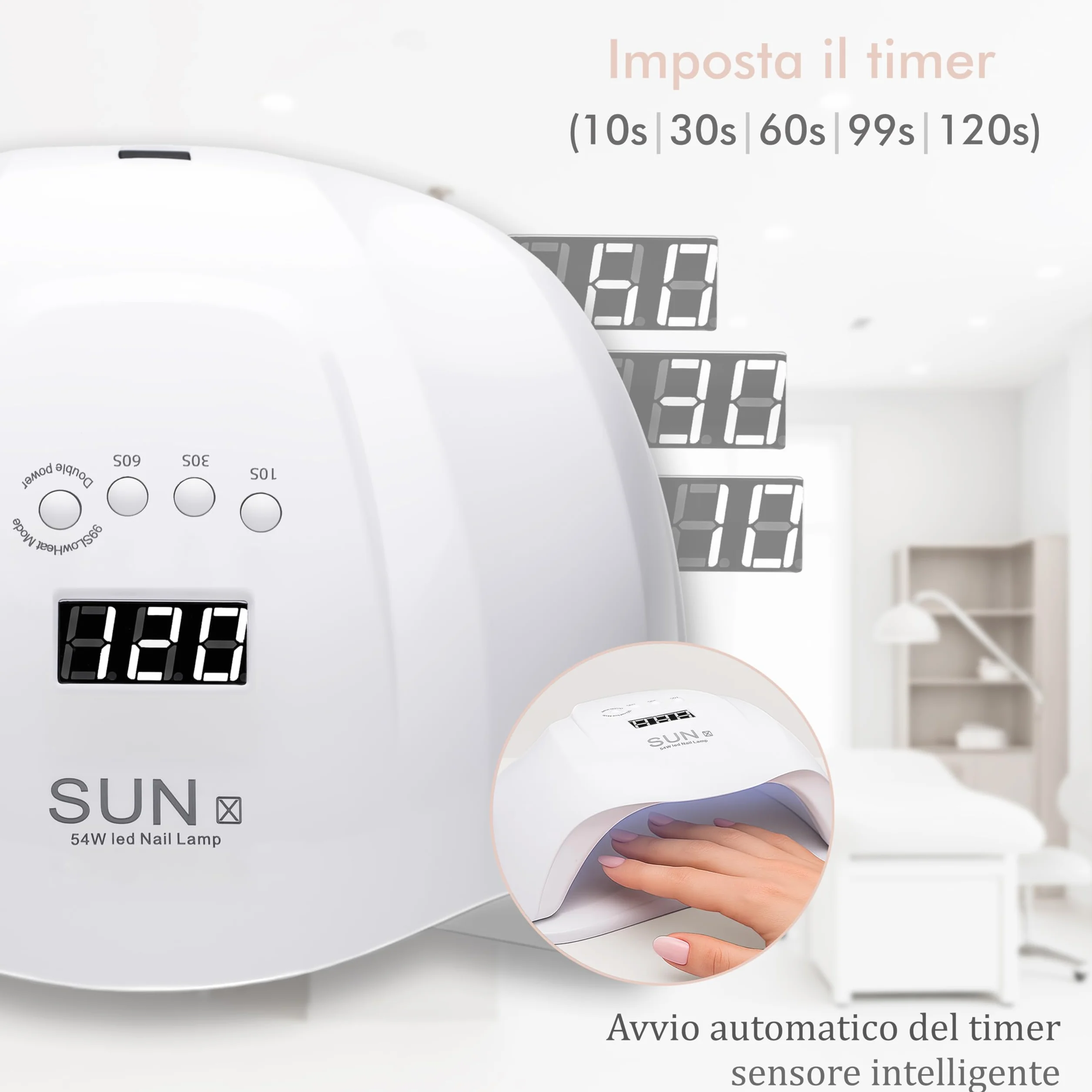 Profesjonalna lampa UV do paznokci 48W 54W 36 LED 5 Timer z czujnikiem ruchu