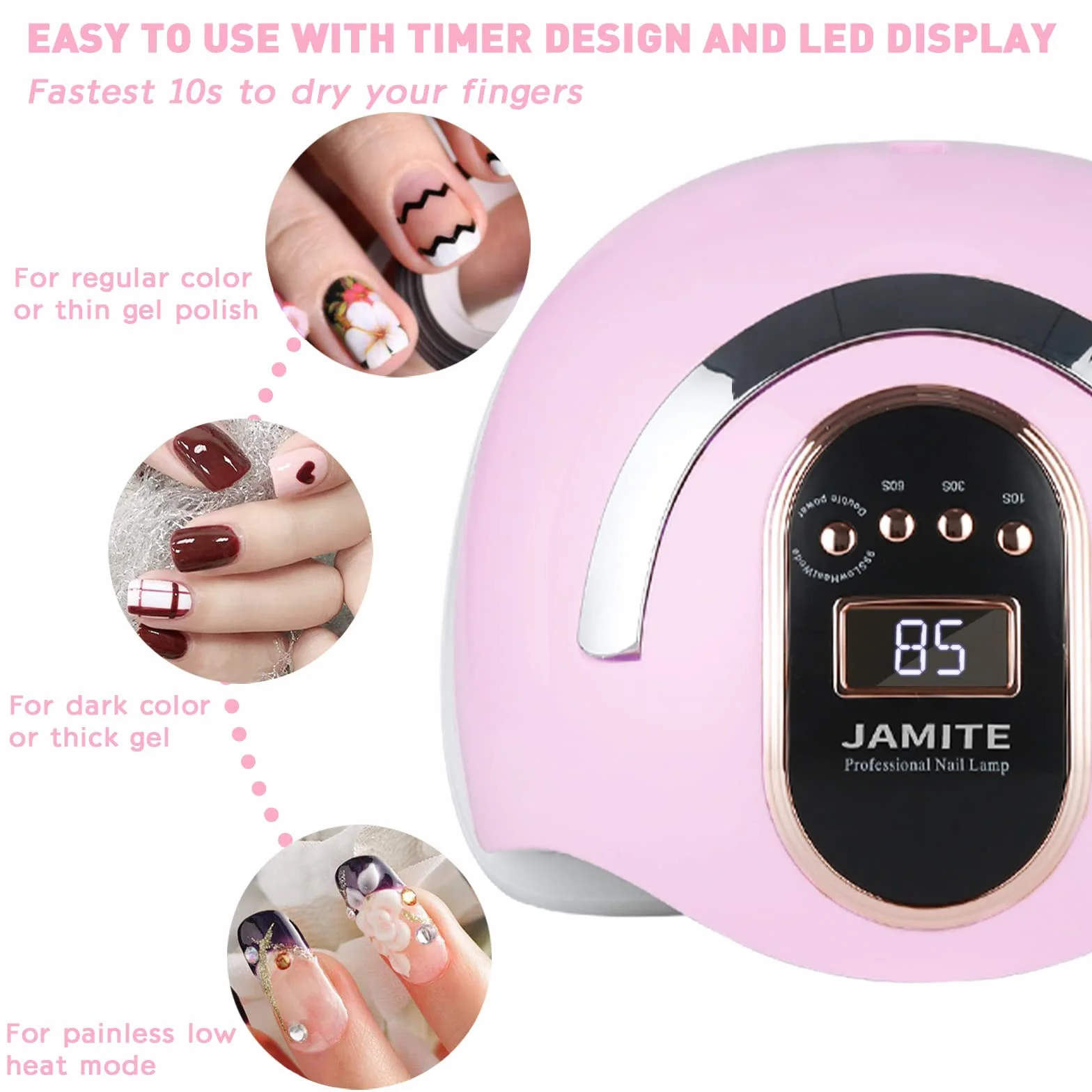 YUEHAO, Lampada per Unghie da168 W, Lampada per Unghie LED UV con Sensore a Infrarossi e Display LCD, Asciugatrice gel Lucidante Professionale con 4 Timer di 10s, 30s, 60s, 99s