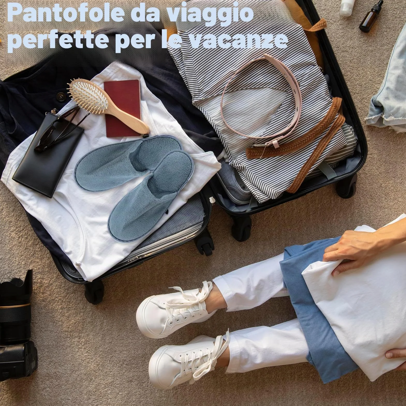 4 Paia Ciabatte Monouso per Hotel e Ospiti in Coral Velvet, Pantofole Punta Chiuse per Casa, Spa, Bagno, Uomini e Donne, Travel Home