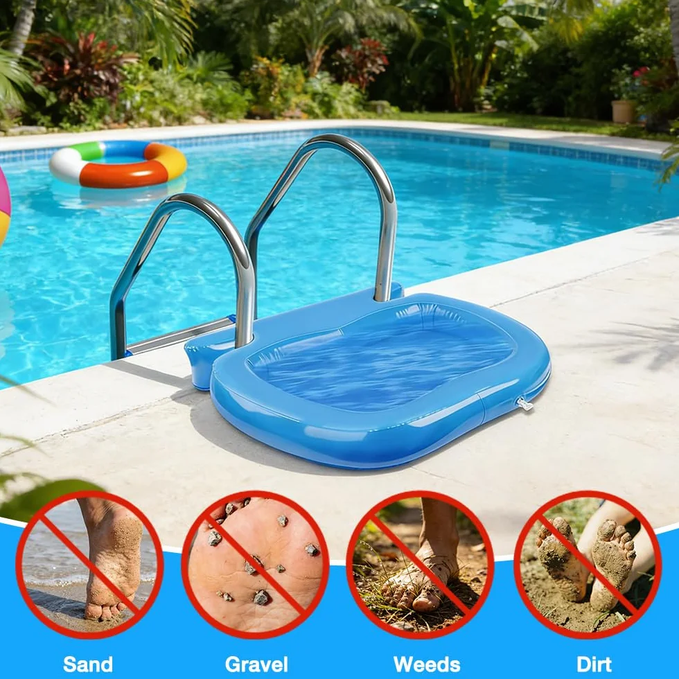 Vaschetta Lavapiedi Piscina, HOVCEH Lavapiedi per Piscina Gonfiabile con Ganci, Vaschetta Piedi Piscine per Ingressi Piscine, Bacinella Piedi Piscinas per Lavare Sabbia E Sporco Prima Di Entrare