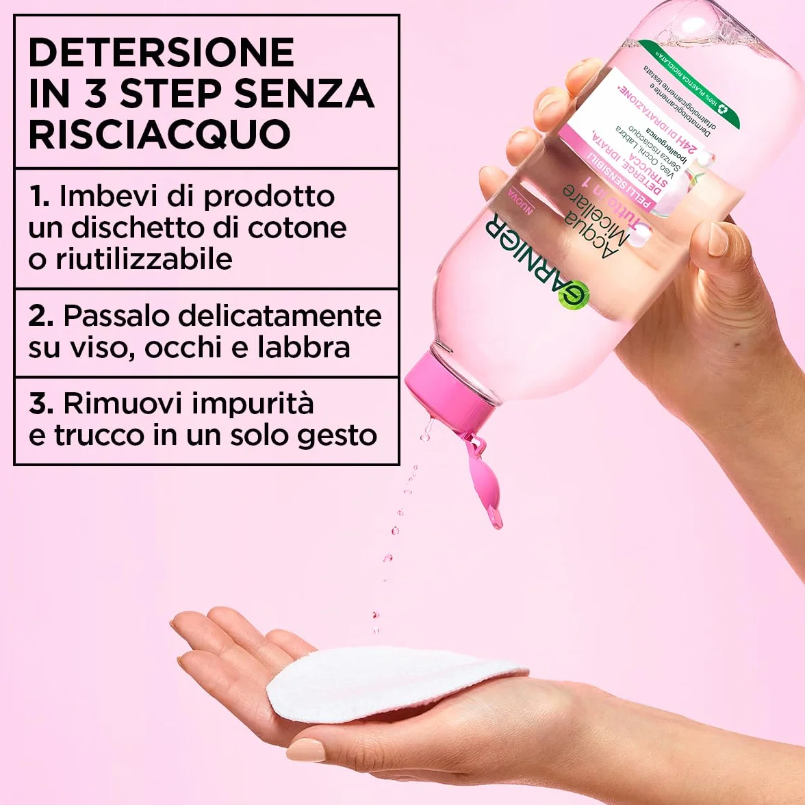 Garnier SkinActive Acqua Micellare Tutto in 1 400 ml Pelli Sensibili Micelle Glicerina
