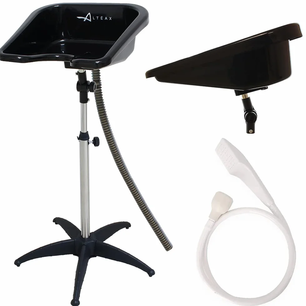 Altéax Lavatesta Portatile Per Parrucchieri Quadrato con Doccetta per Lavandino Universale – Design Ergonomico è Utilizzato Come Lavatesta per Disabili - Lavatesta Parrucchiera Professionali