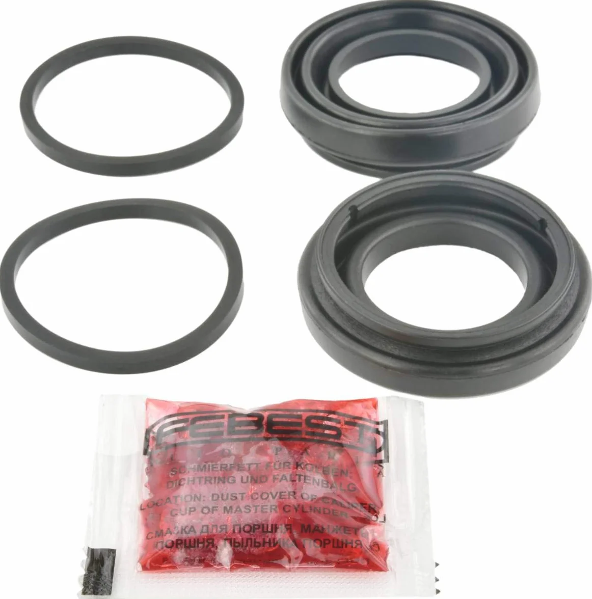 FEBEST 1775-A4R Kit di revisione della pinza freno Assale posteriore Compatibilità con VW Phaeton 3D1, 3D2, 3D3, 3D4, 3D6, 3D7, 3D8, 3D9, AUDI Q5 8RB A4 Avant 8K5, B8 A4 Sedan 8K2, B8 A4 Avant 8ED, B7