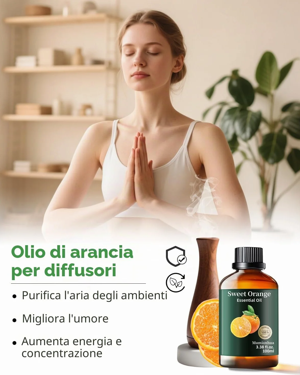 Olio Essenziale di Vaniglia Puro Naturale 100ml per Diffusori, Aromaterapia, Cura della Pelle, Candele e Saponi