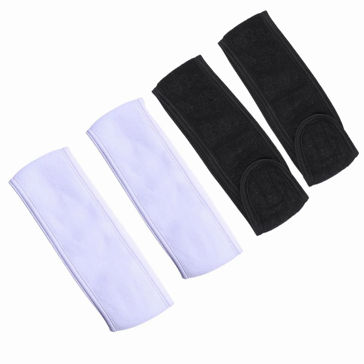 Didiseaon 12pezzi Fasce Elastiche Assorbenti Per Donna Con Chiusura Per Spa Yoga e Makeup Di Bianche e Nere Comode e Pratiche Per Lavaggio Del Viso e La Della
