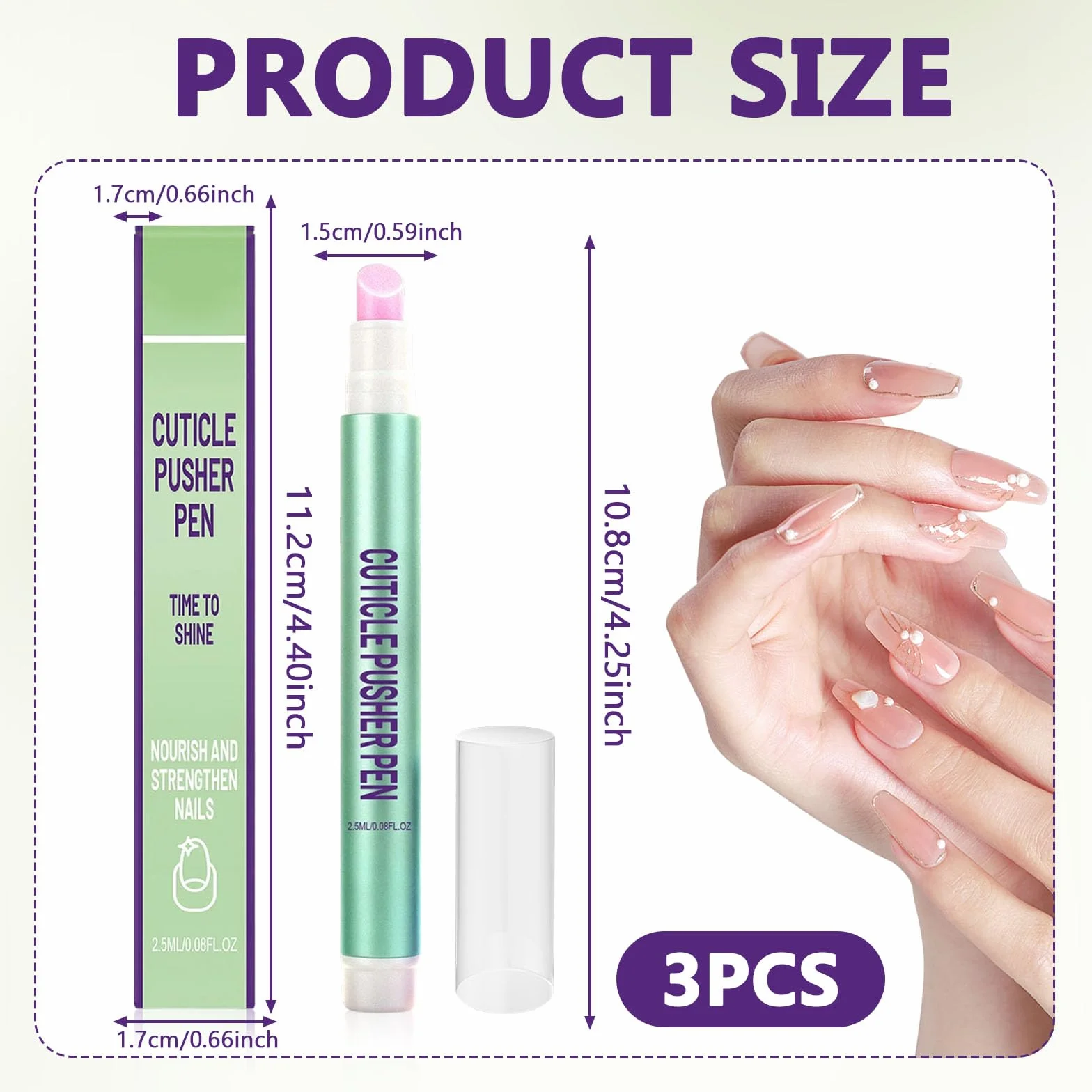 3 Pezzi 3 in 1 Penna per Cuticole Riparazione Di Screpolature E Secche Penna per Cuticole Unghie Idratazione Rafforza E Illumina Le Unghie