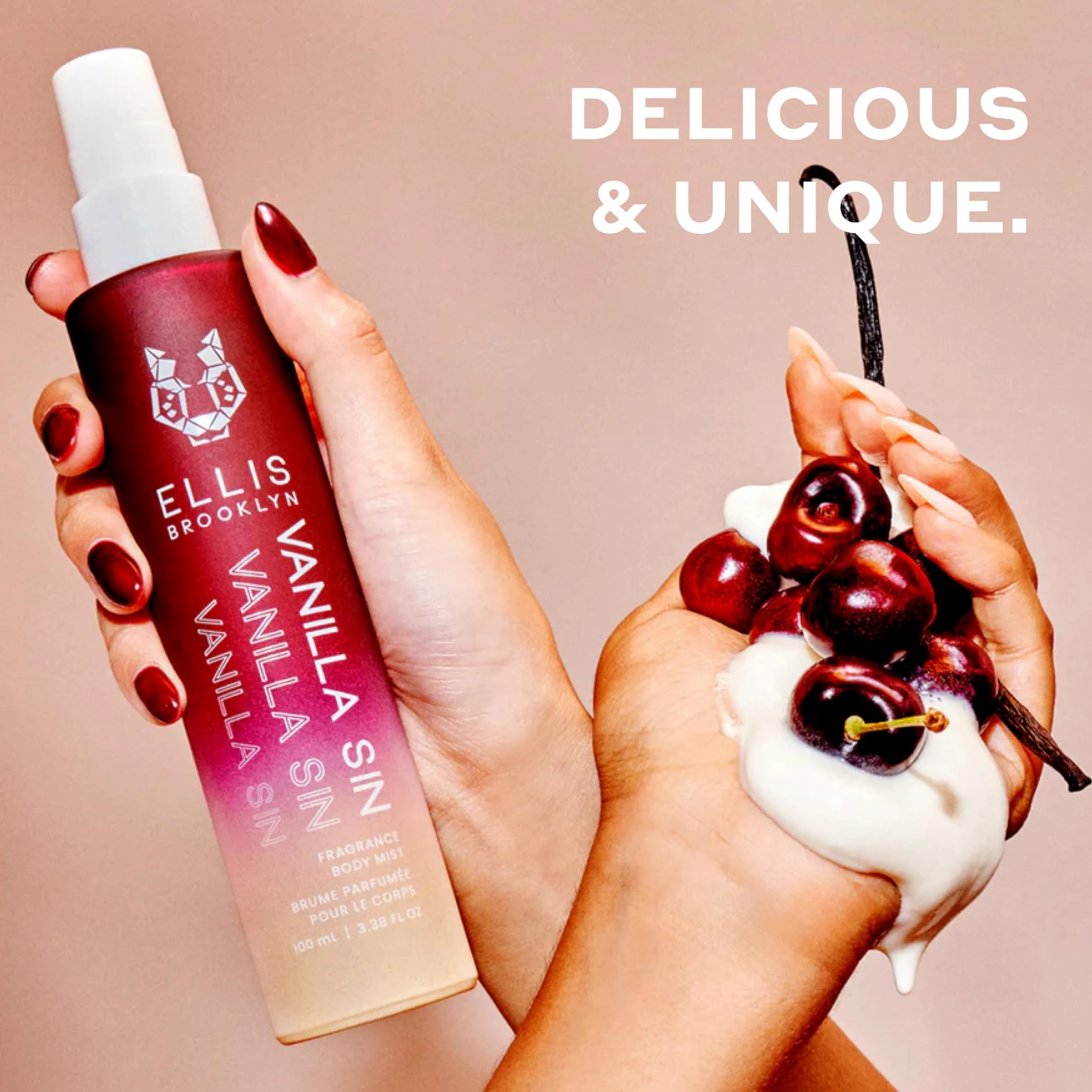 Ellis Brooklyn Vanilla Sin Hair And Body Mist - Profumo Gourmand con amarena, fresia fresca e vaniglia bourbon, profumo vegano prodotto negli Stati Uniti