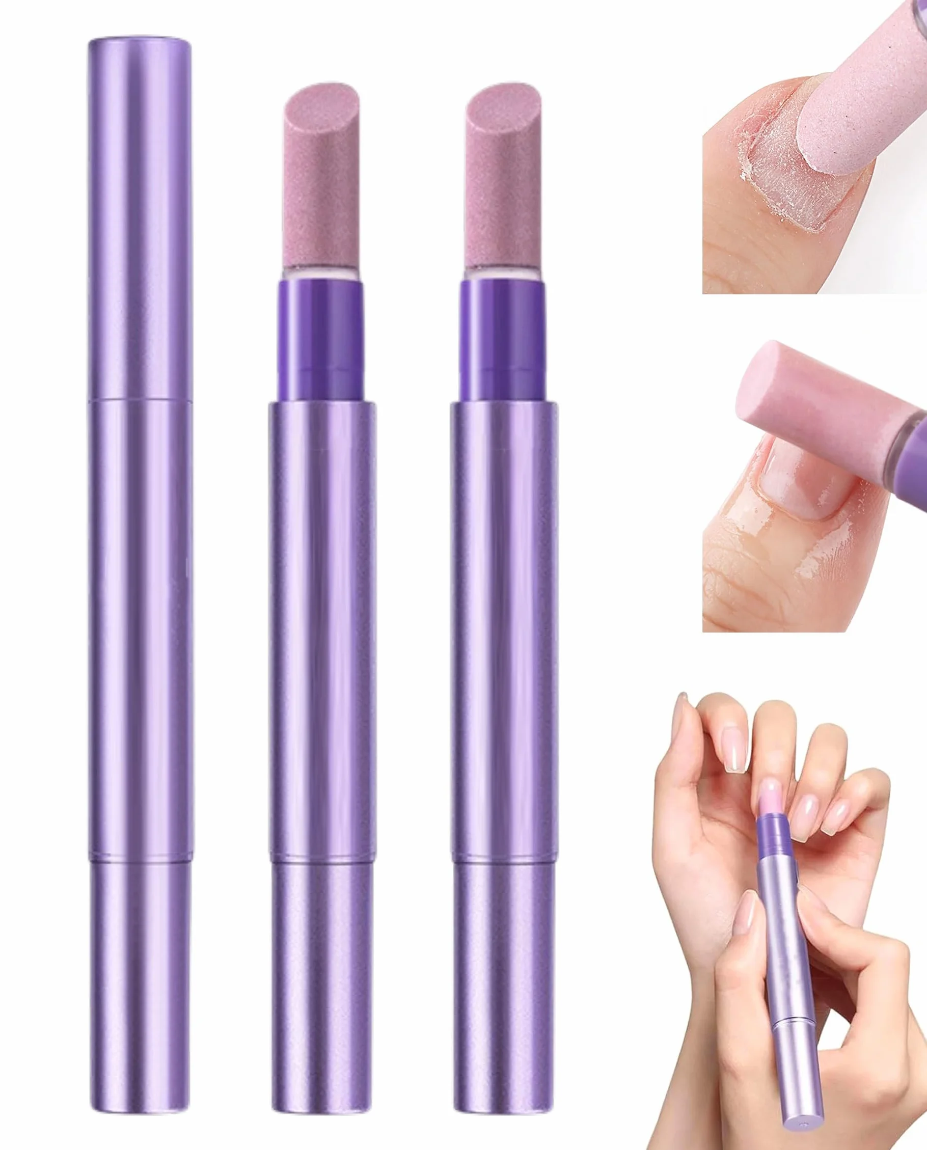 2 pezzi Penna per la cura delle unghie, penna per olio per unghie 3 in 1, penna per olio per la cura delle cuticole, penna per rimuovere cuticole per riparare unghie screpolate e secche