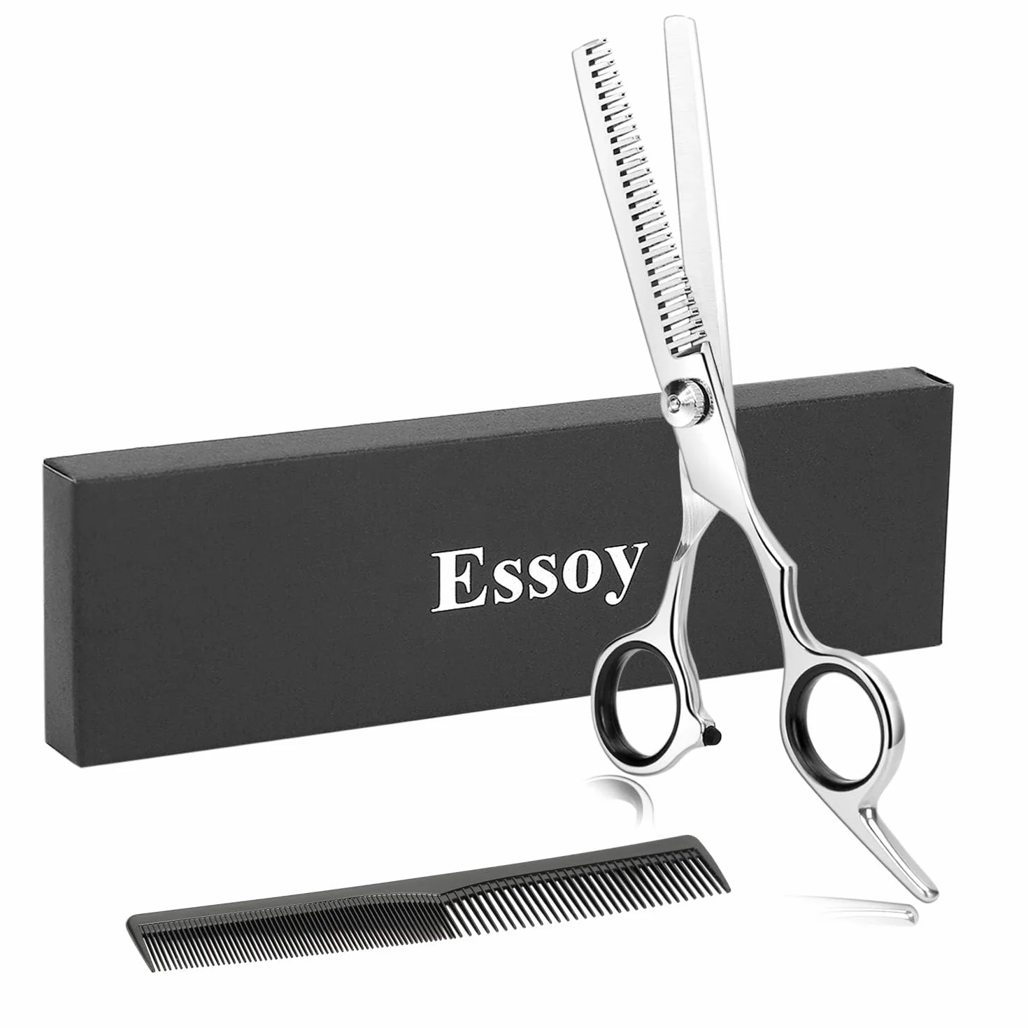 professionali Forbici per sfoltire i capelli 6,7 Pollici,adatte per tagliare lo spessore dei capelli, forbici da parrucchiere per uomo e donna universali. D'argento