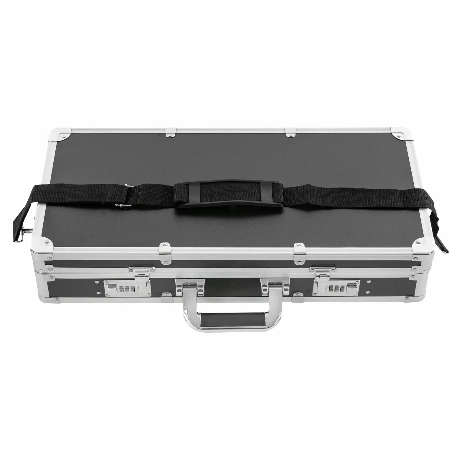 Barbiere case portatile, con due lucchetti a combinazione, organizer per attrezzi da viaggio, stile Barber Stylist, borsa per il trasporto (argento)