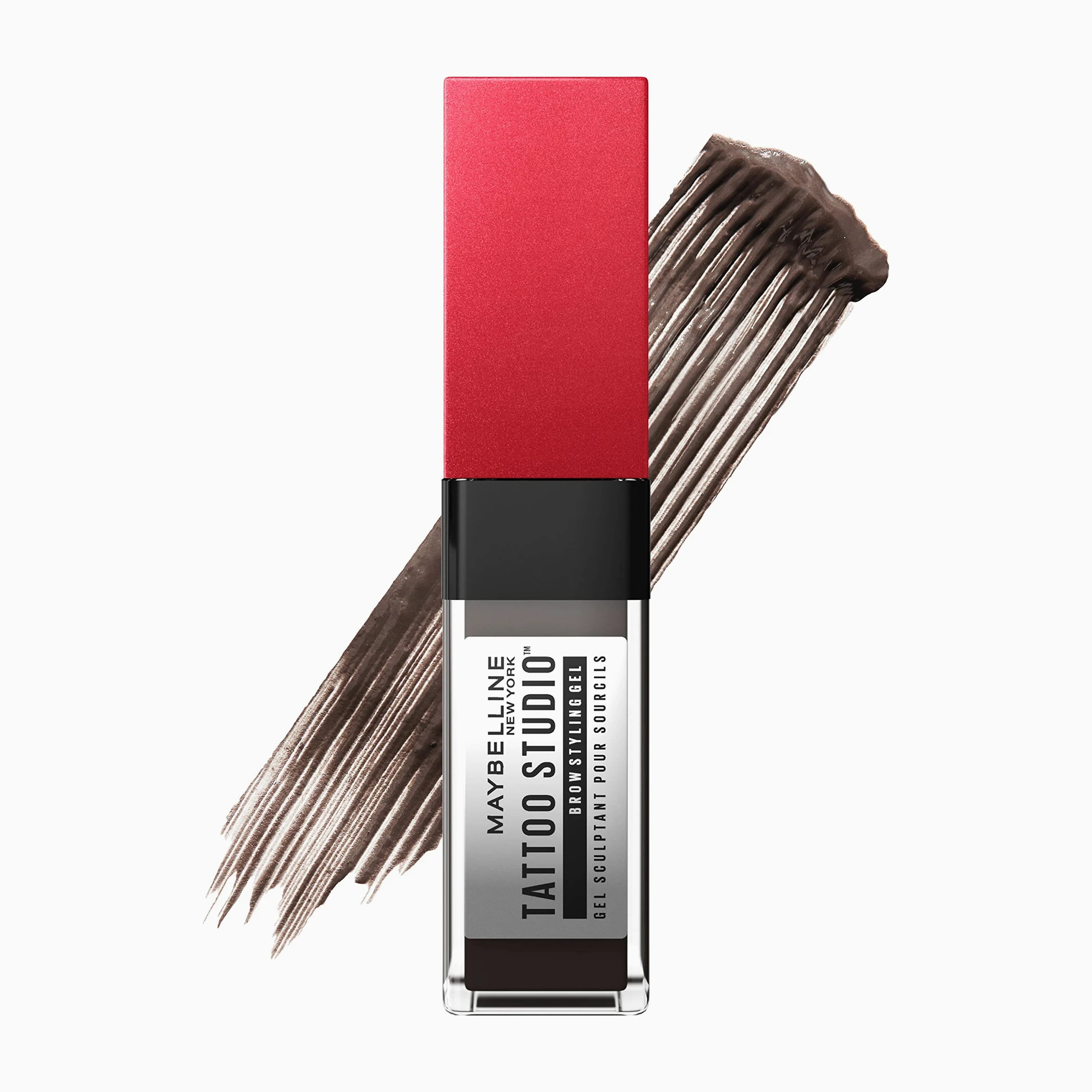 Maybelline Maybelline Tattoo Studio, gel per sopracciglia impermeabile, tintura per sopracciglia che dura fino a 36 ore, marrone medio, 257 marrone medio, 0,2 once