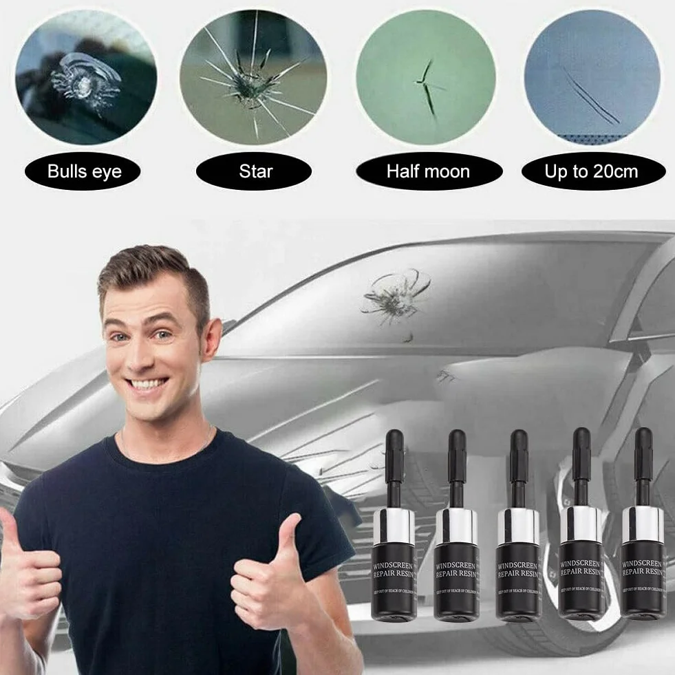 Kit Riparazione Parabrezza Auto, Set Strumenti Riparazione Crepe Vetro