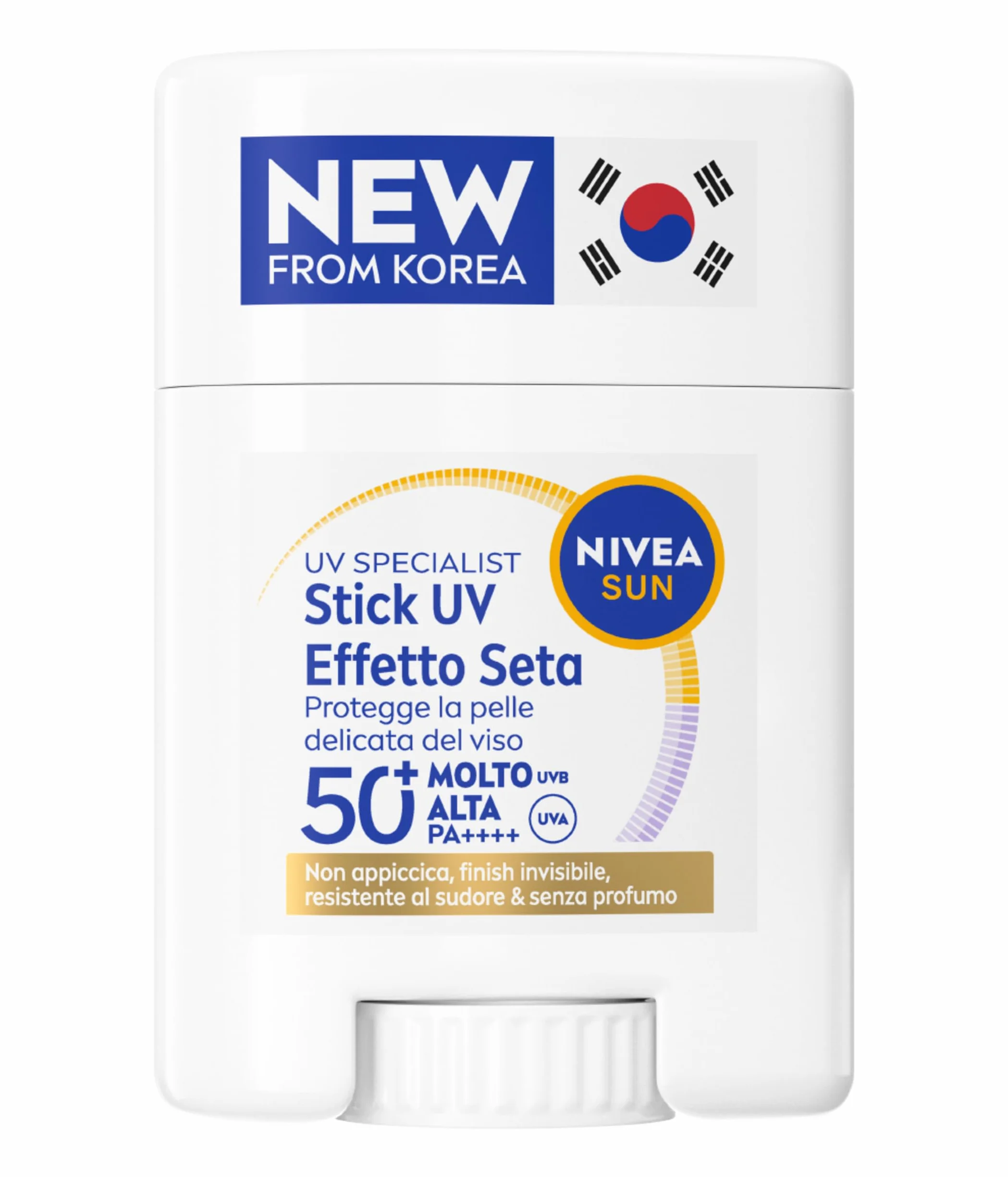 NIVEA SUN UV Viso Specialist Stick UV Effetto Seta SPF 50+ 15 g, Stick solare viso protezione ultra-leggera