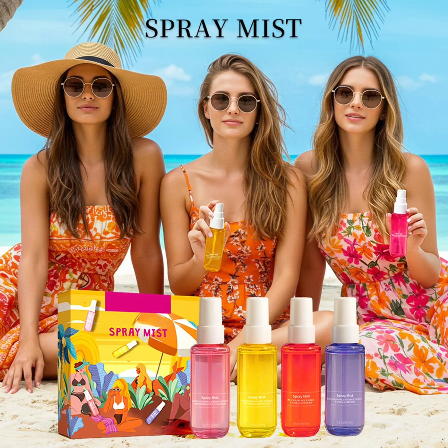 Set spray per il corpo da donna, 4 × 40 ml, profumo a lunga durata, profumo elegante e fresco, nebulizzazione fine, capelli e corpo per tutti i giorni, viaggi e occasioni speciali