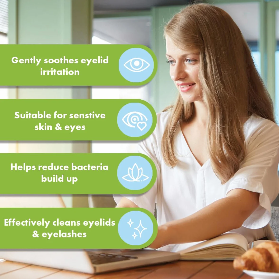 Revolutioneyes Salviette Per Palpebre – 30 Salviette Monouso Per La Pulizia Delle Palpebre, Adatte Per Secchezza Oculare, MGD E Blefarite - Salviette Sterili Per Occhi, Senza Detergenti E Conservanti