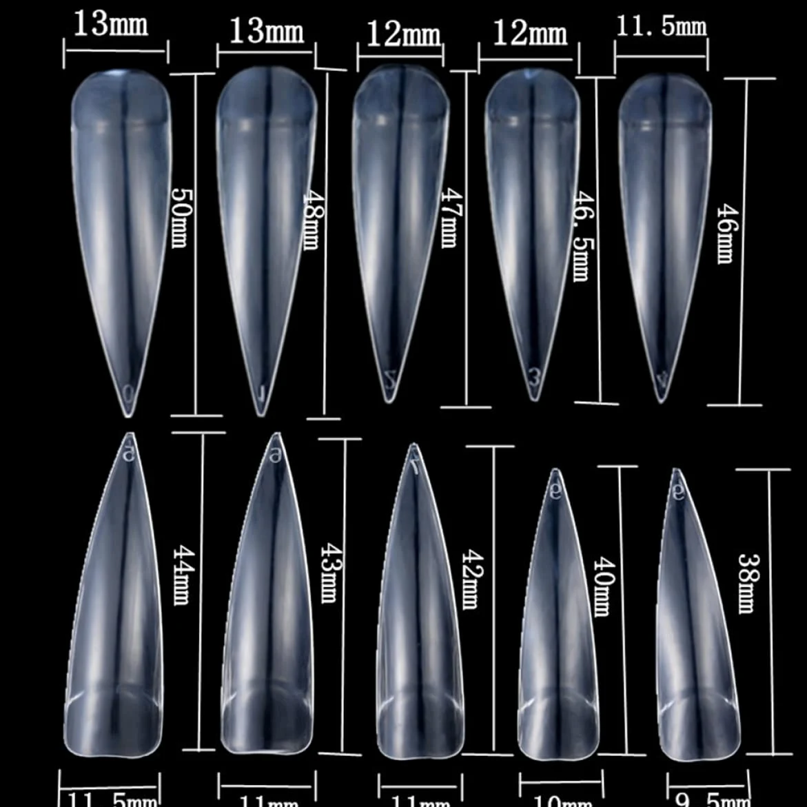 minkissy 1500pezzi Punte Unghie Trasparenti Lunghe Per Nail Art e Salone Accessori Per Ricostruzione Unghie Facili Da Applicare e Modellare