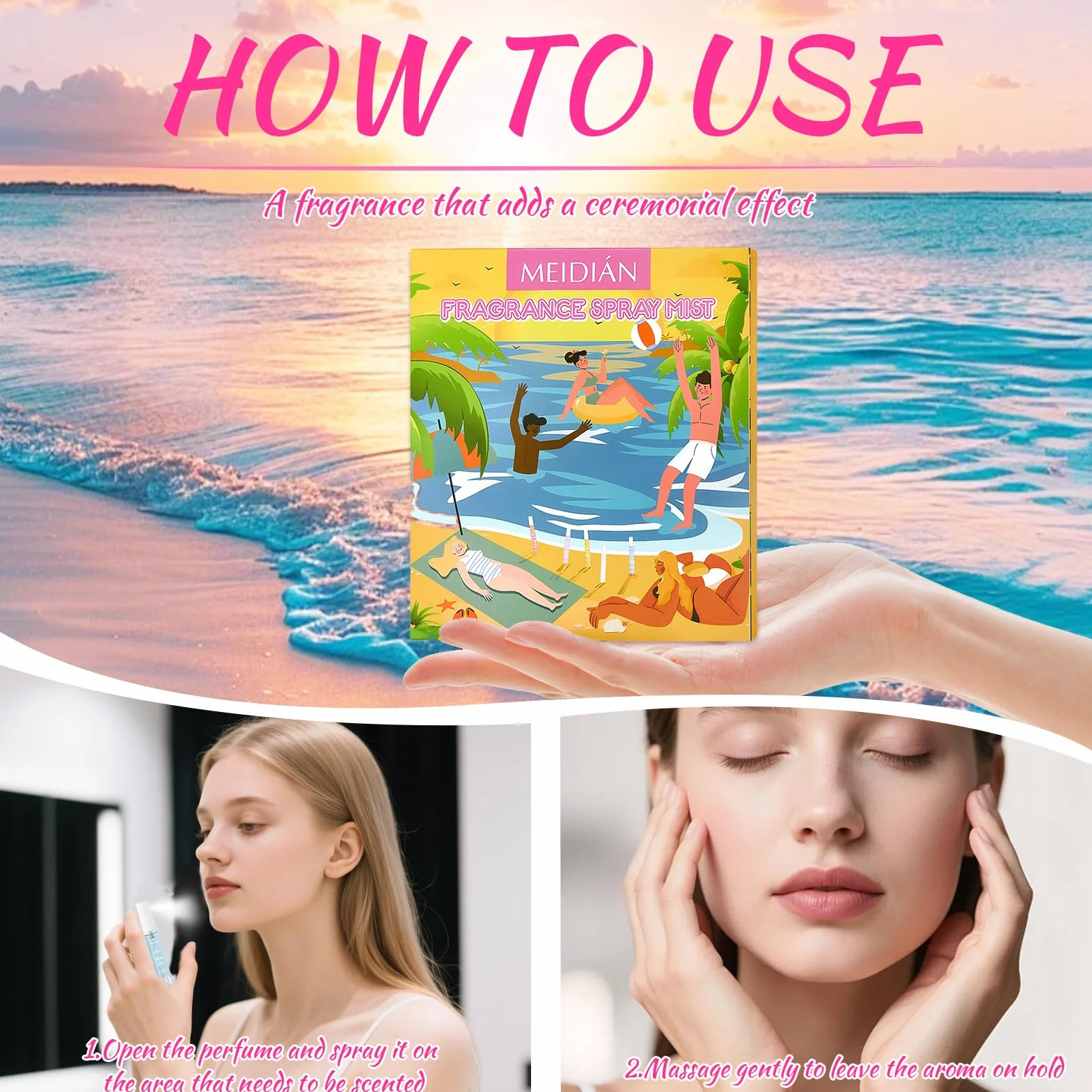 Set di Acqua Profumata per capelli e corpo, mini profumi, Acqua Corpo Profumata donna, fragranza a lunga durata per viaggi e vacanze, regalo per donna 5 x 10ml