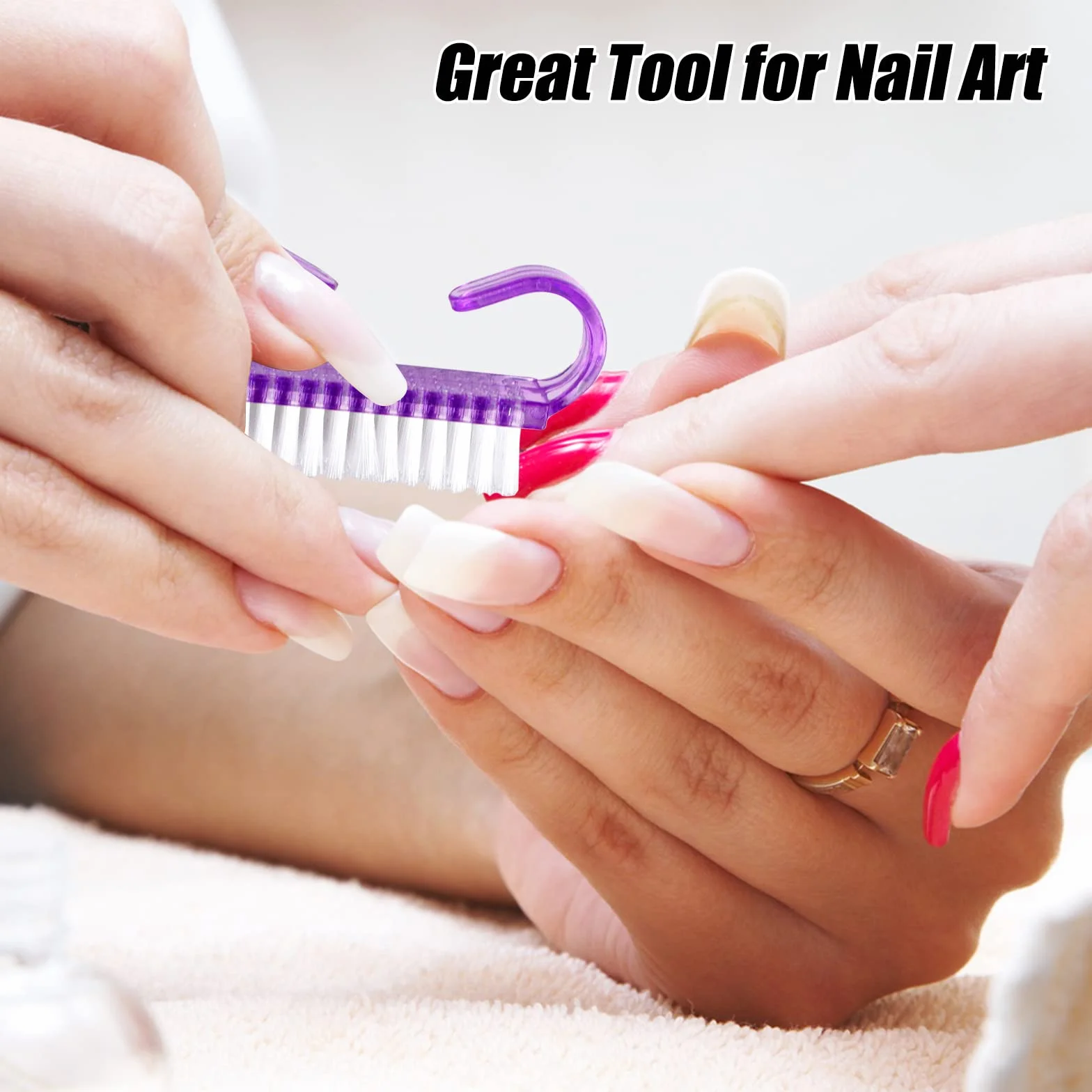 RETON 24 Pacchi Maniglia Grip Pennello per Unghie, Unghia Spazzola per Pulire Spazzola per Dita e Unghie Pulitore, Pennelli per Pedicure per Uomini e Donne