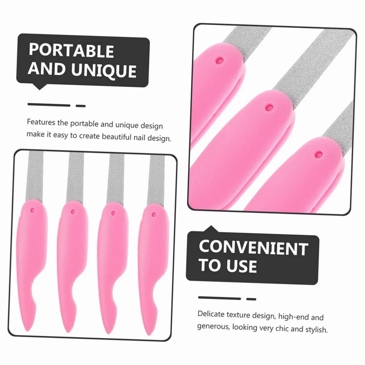 Set di Lime per Unghie Pieghevoli, 8 Pezzi in Acrilico Abs e Metallo, Lavabili, per Manicure e Pedicure a Casa