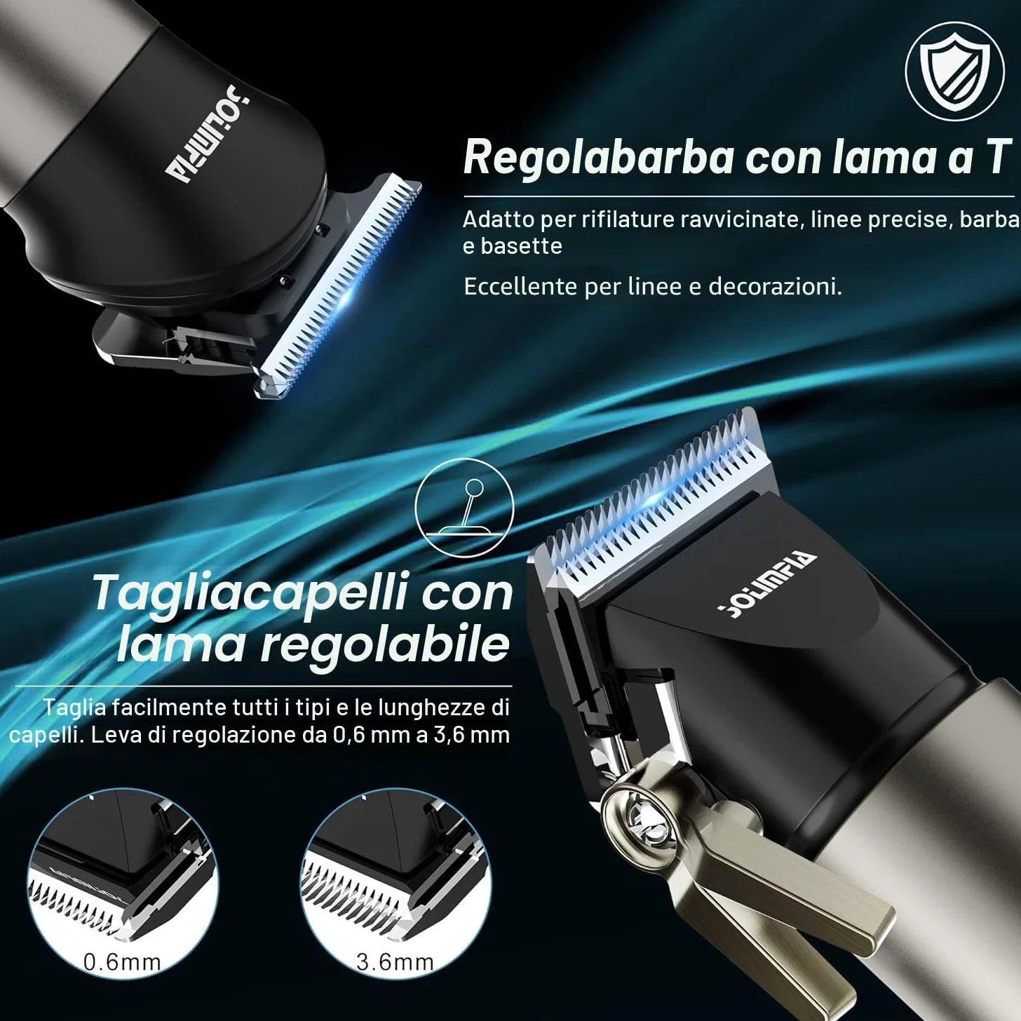 Solimpia Hair Clipper & Trimmer Professionale Barber Home Grooming Kit Ricaricabile Elettrico Beard Body Hair Trimmer Cordless Hair Clipper per Uomini Regalo Del Bambino