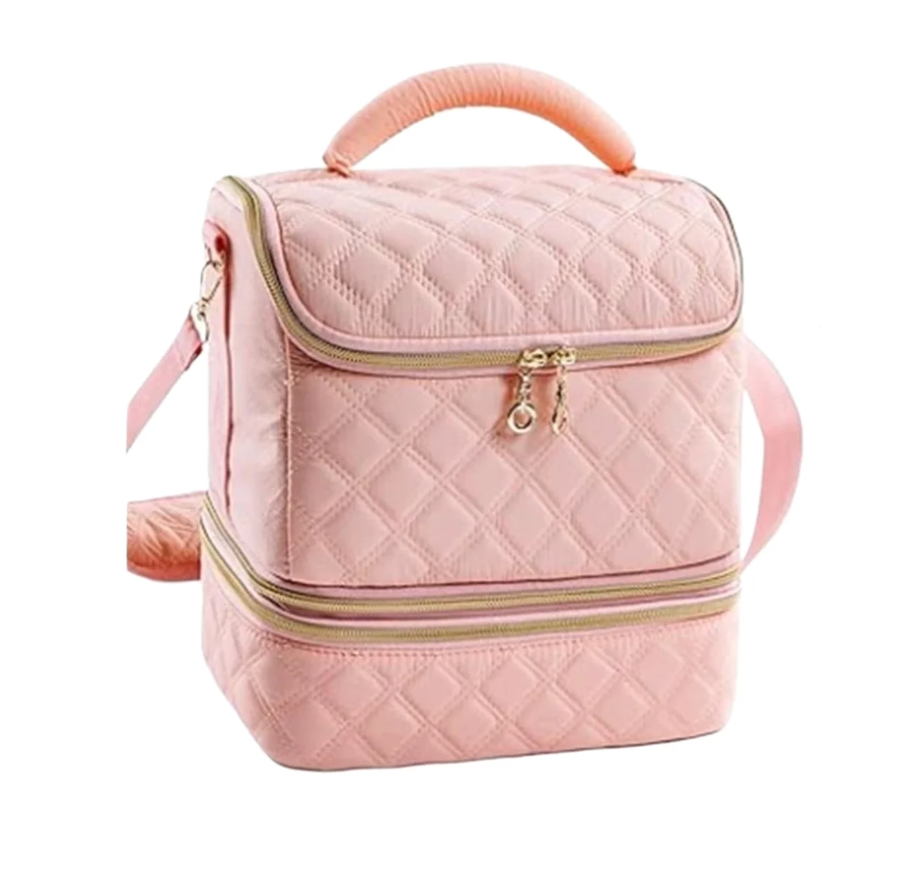 Porta Smalti Valigetta Unghie Custodia Portaoggetti For Smalto For Unghie, Contiene 48 Flaconi E Borsa For Strumenti For Manicure Borsa Viaggio(Pink)