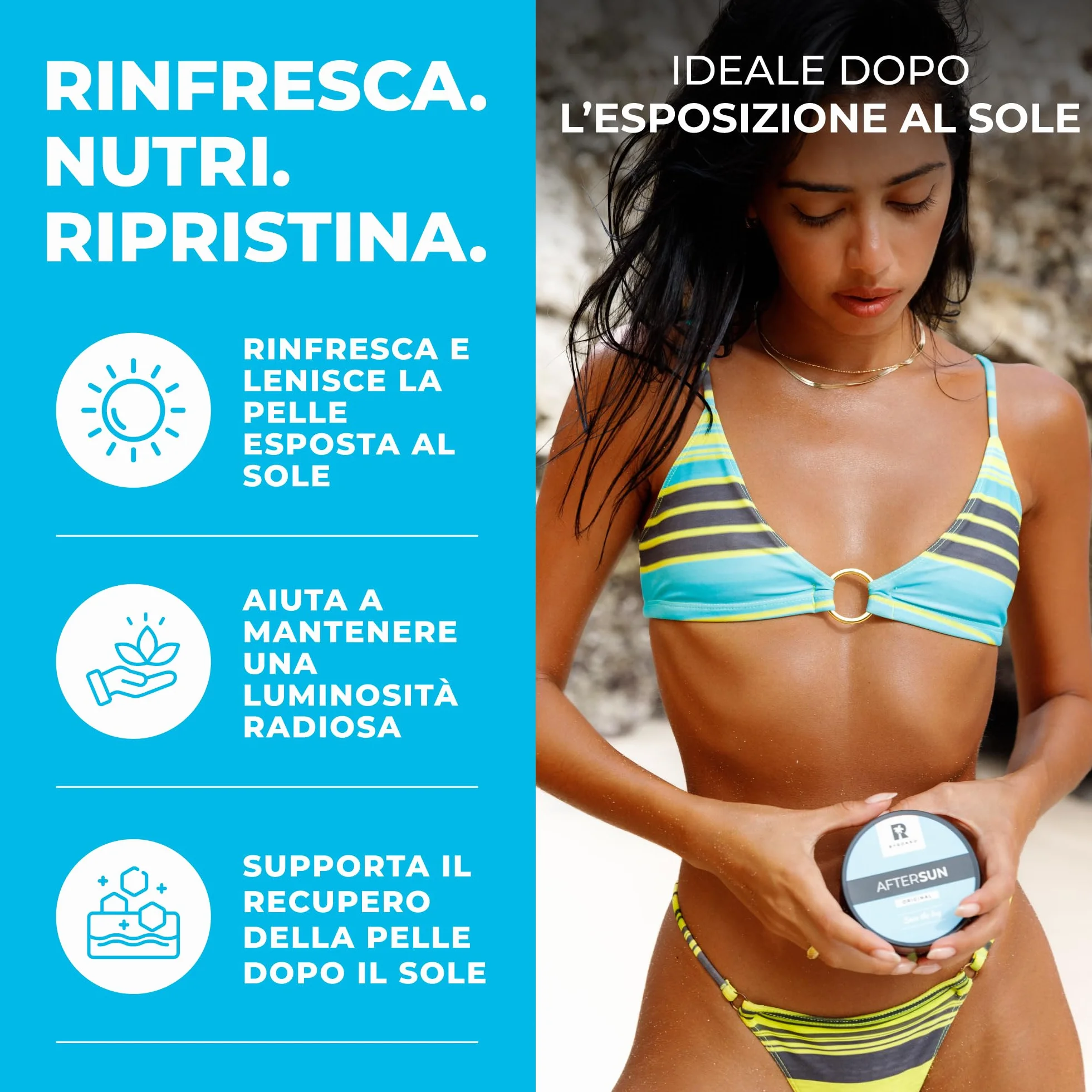 BYROKKO Crema doposole lozione abbronzante naturale con mentolo burro di mango vitamina E raffredda idrata nutre pelle sole vegana senza parabeni