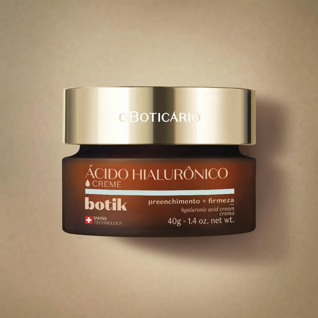 O Boticário Botik - Crema viso con acido ialuronico, riempie le rughe, aumenta la compattezza della pelle e la pelle morbida e riposata, 40 g