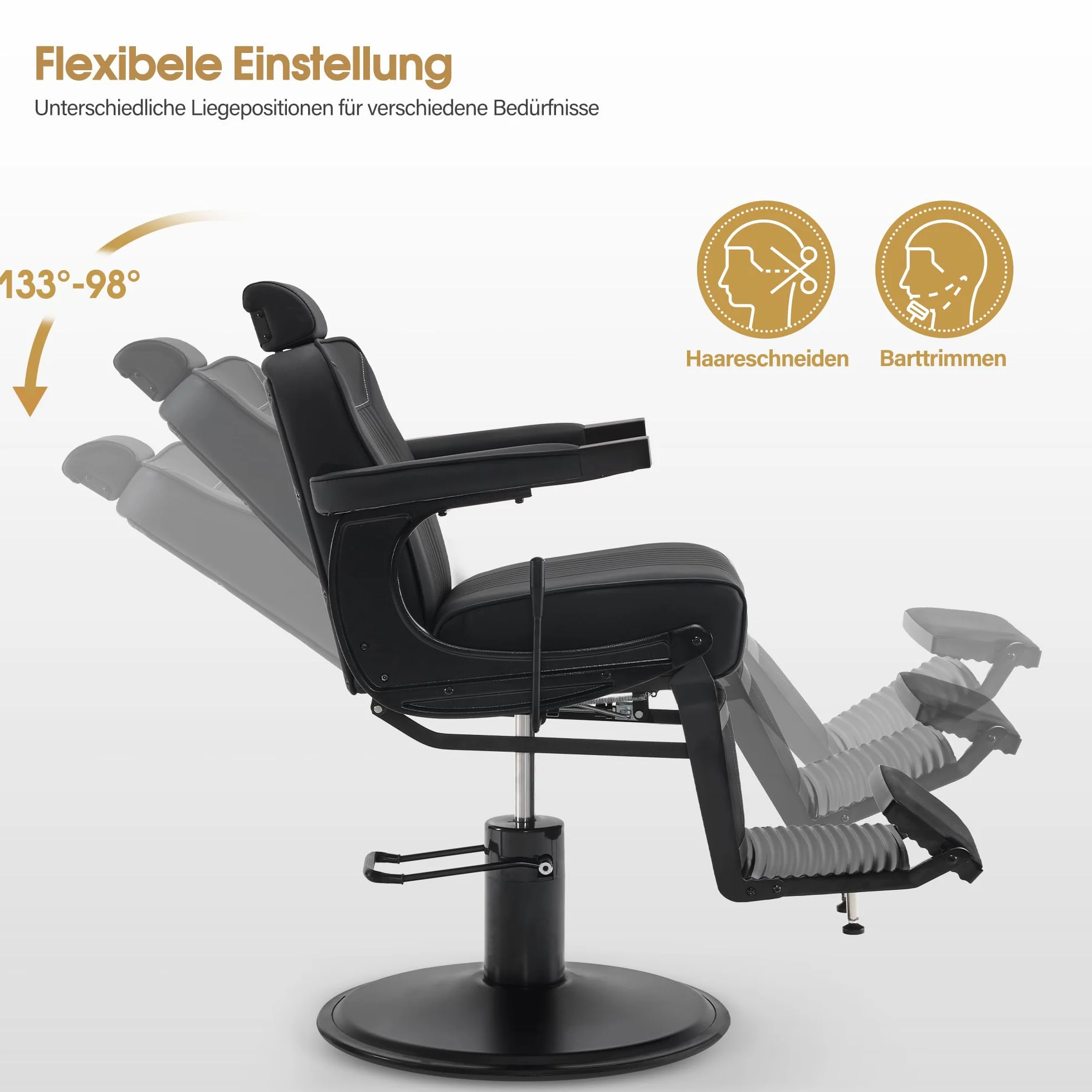 Barberpub Sedia da parrucchiere 3822 (nero)