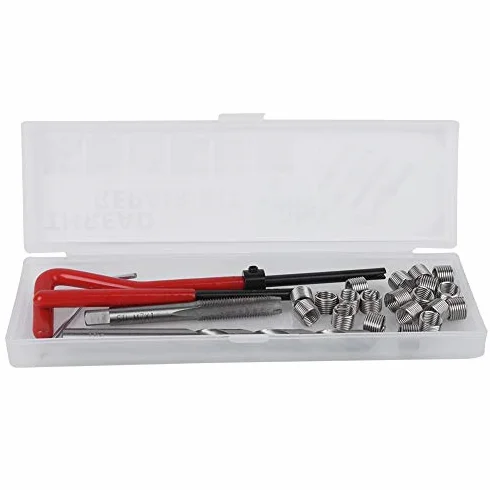 M7 Inserti di Riparazione Filettatura, Kit 25 Pezzi, Inserti Metrici 7 mm, Scatola di Plastica