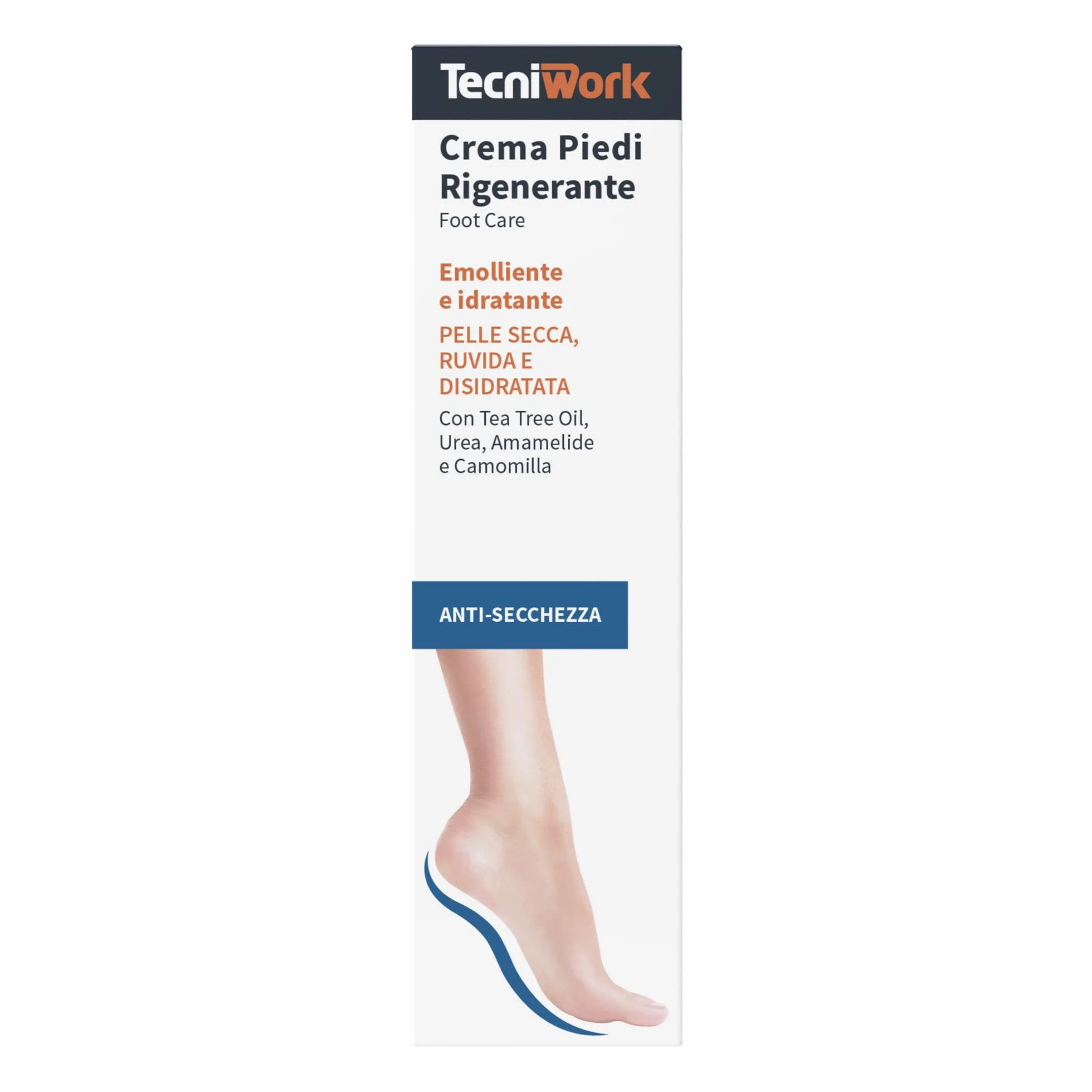 Tecniwork Crema Piedi Rigenerante 75 ml con Tea Tree Oil, Urea, Amamelide e Camomilla
