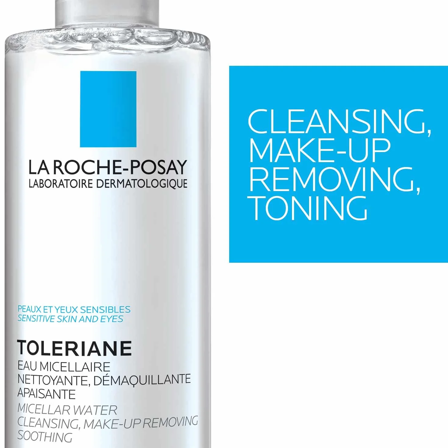 La Roche-Posay Toleriane Physiologique, Acqua Micellare Detergente, Adatta a Pelli Sensibili, Effetto Lenitivo, Risultato Purificante, Con Glicerina e Acqua Termale, 400 ml