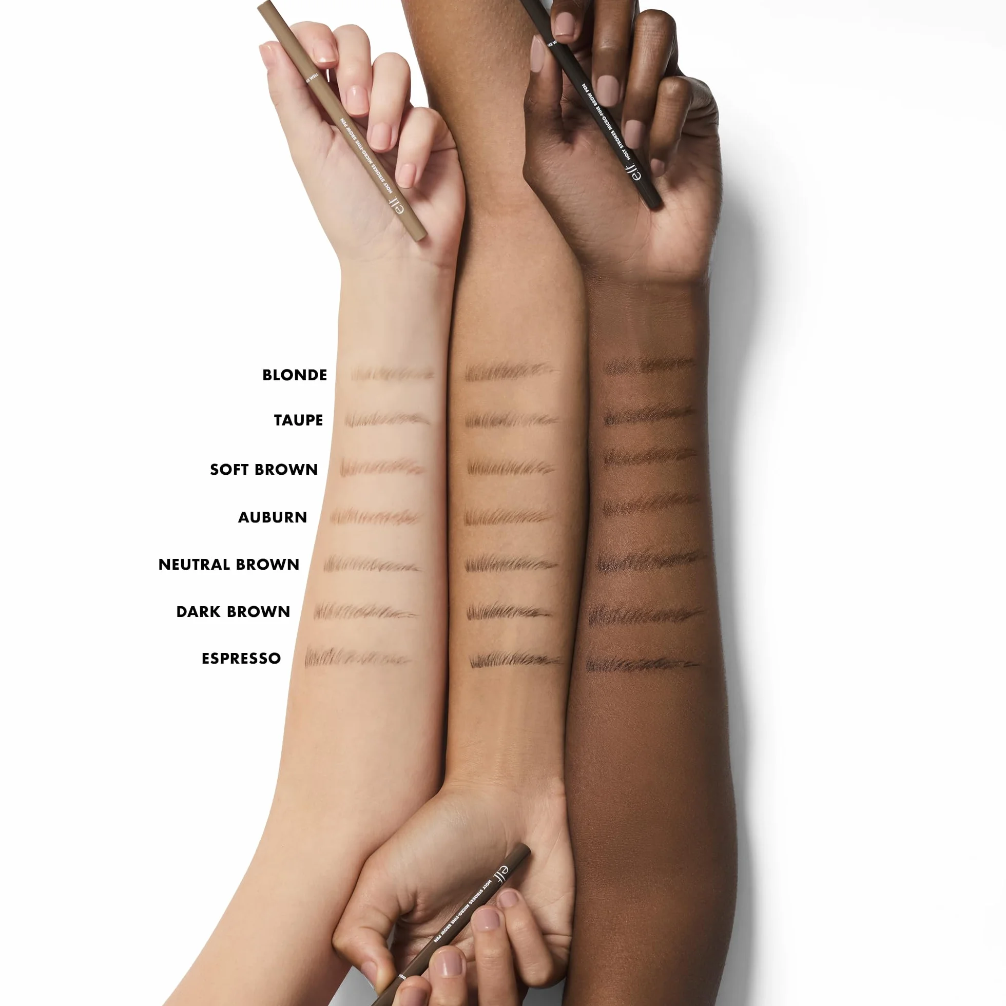 e.l.f. Holy Strokes Micro-Fine Brow Pen, Per Sopracciglia Dall'aspetto Naturale, Lunga Durata, Formula Waterproof, Resistente alle Sbavature, Vegano & Cruelty-Free, Espresso