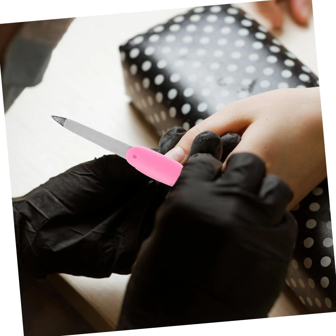 Set di 8 Lime Unghie Pieghevoli in Metallo Rosa per Manicure e Cura Unghie, Design Elegante in Abs, Adatte per Uso Domestico e Saloni di Bellezza