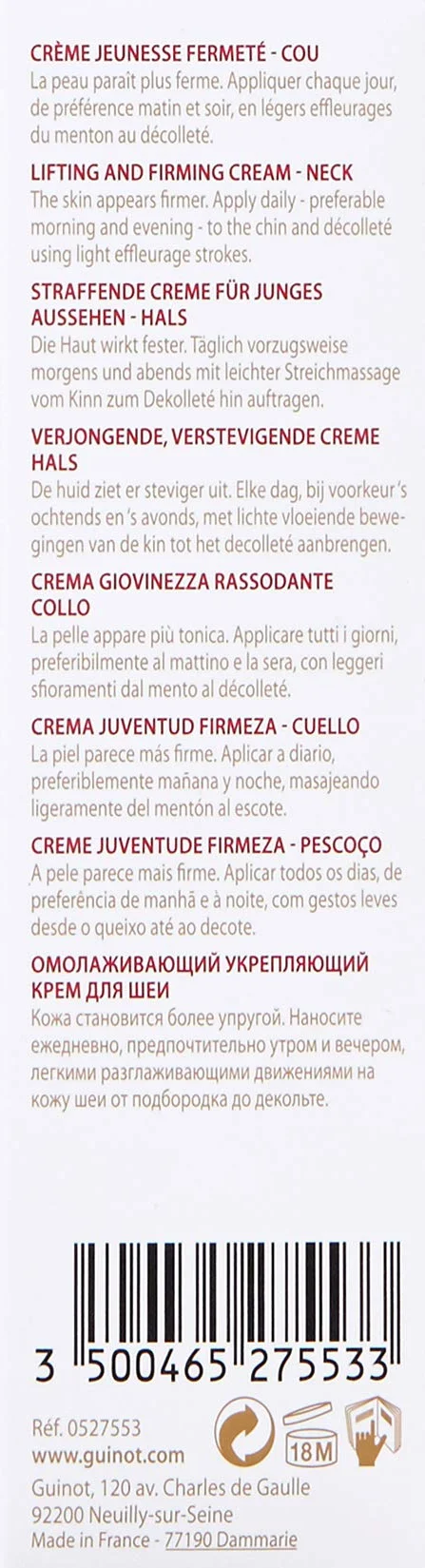 Guinot Longue Vie Cou Firming Vital Idratante per il Collo - 30 ml