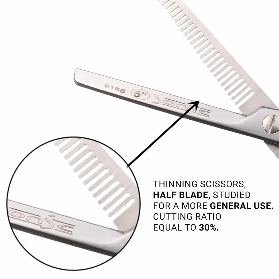 Kiepe 2155 Sonic Forbice Professionale Sfoltire 6 Pollici 28 Denti Acciaio Inox Impugnatura Ergonomica Semi-Offset Made in Italy