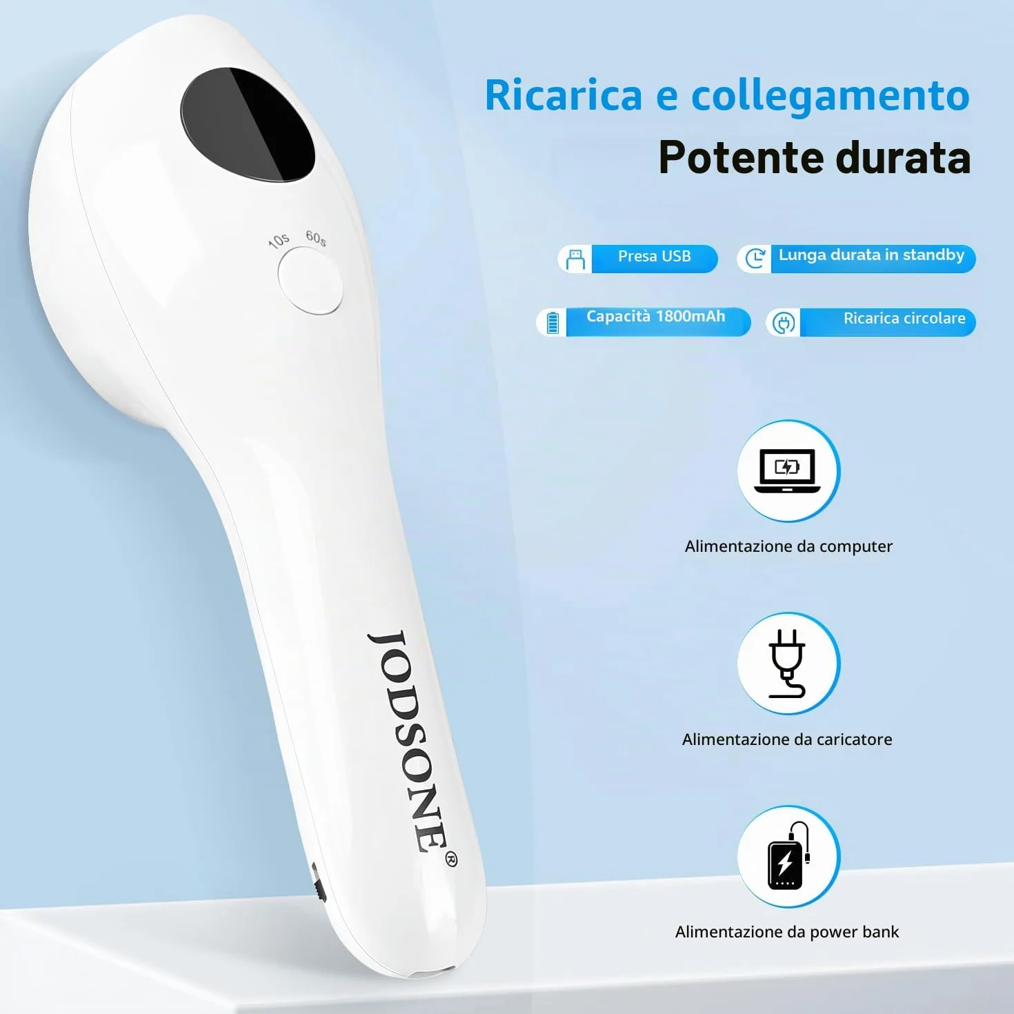 JODSONE Lampada U V per Unghie Mini e Portatile - Modello Ricaricabile con Display LED - Asciugatura Rapida per Casa e Viaggio