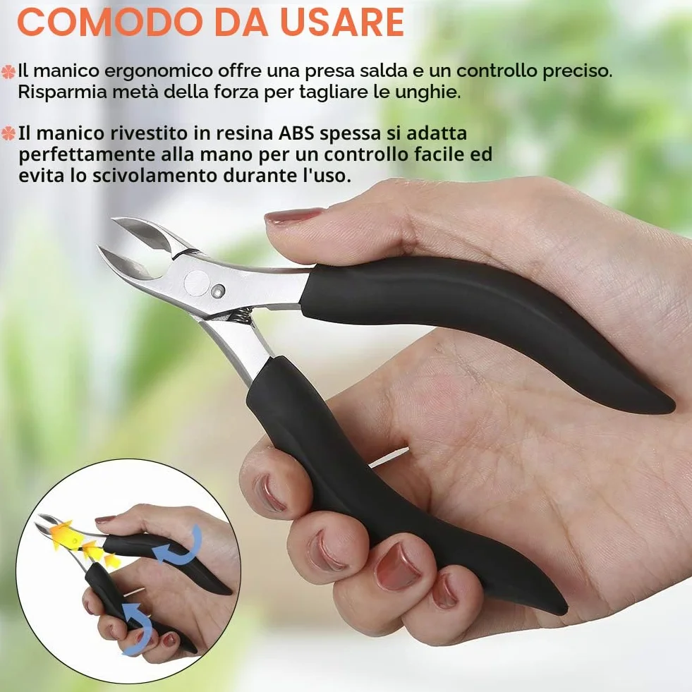 BEZOX Tronchesino Tagliaunghie di Precisione per Piedi Unghie Spesse Incarnite con Custodia