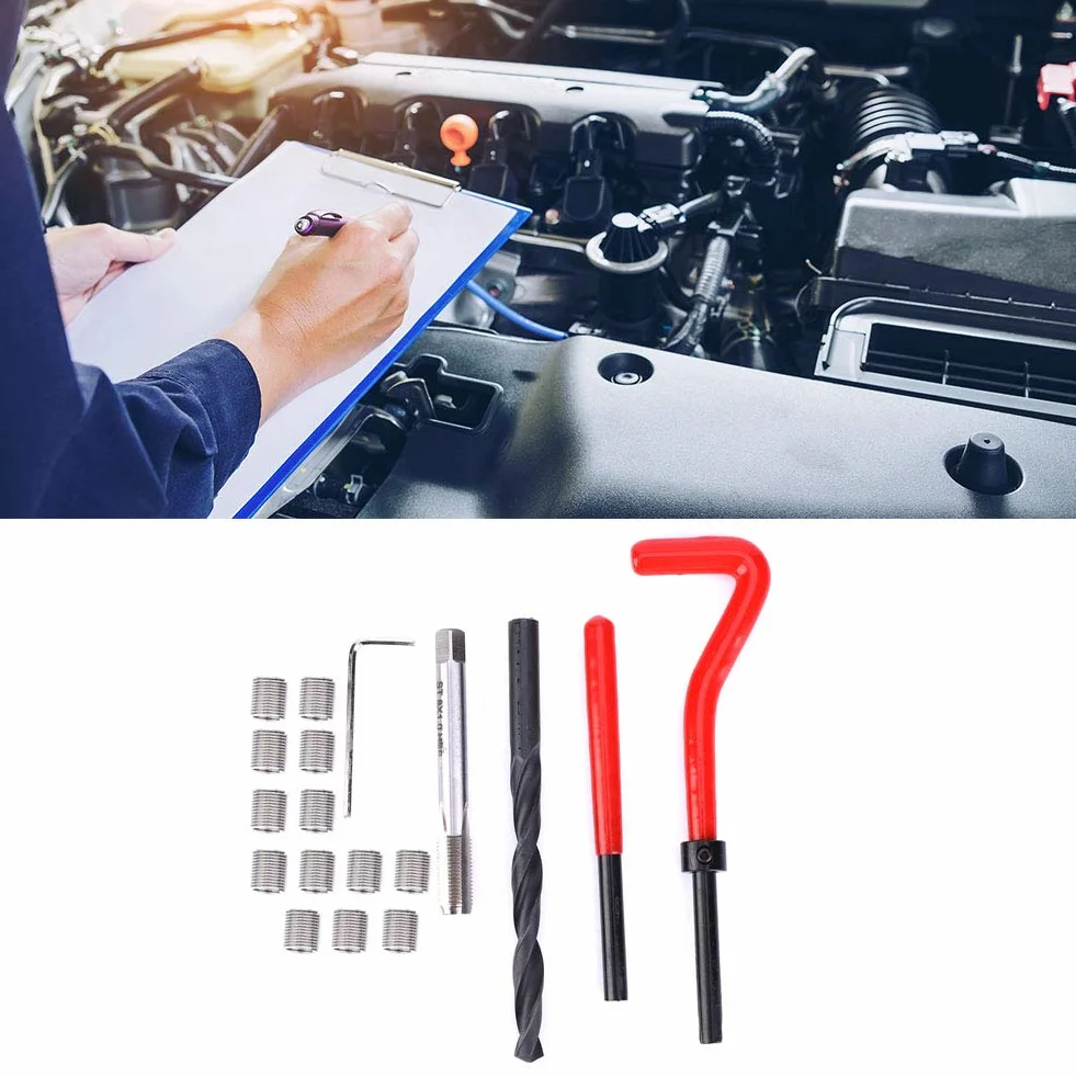 Kit Riparazione Filettatura M8x1 Acciaio Inossidabile 20 Pezzi Inserti Filettati