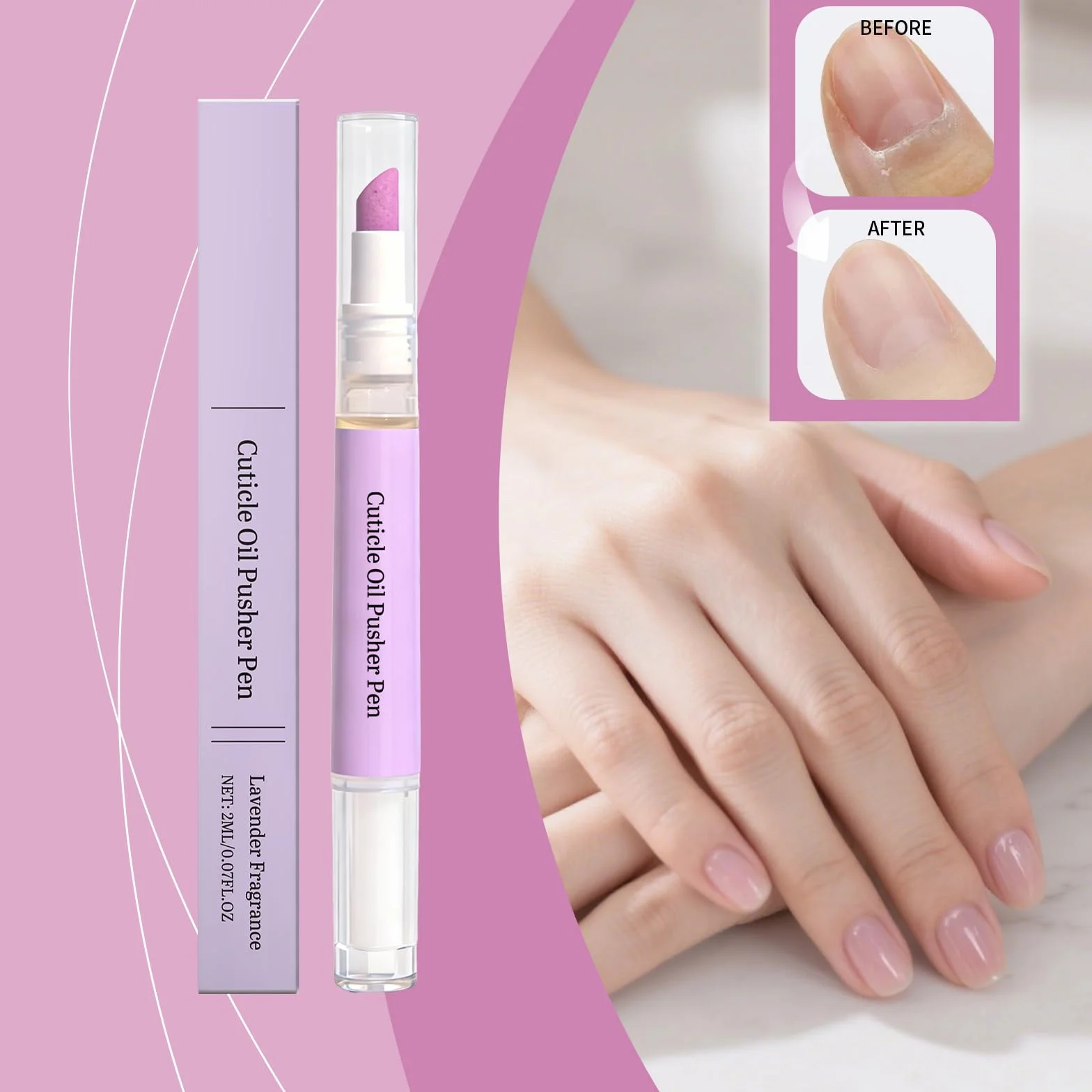 Rimuovi cuticole liquido, penna olio cuticole 2 in 1, penna spingi cuticole, Nail Care, penna a olio spingi cuticole, cura per la riparazione delle unghie secche e danneggiate (1 pezzo)