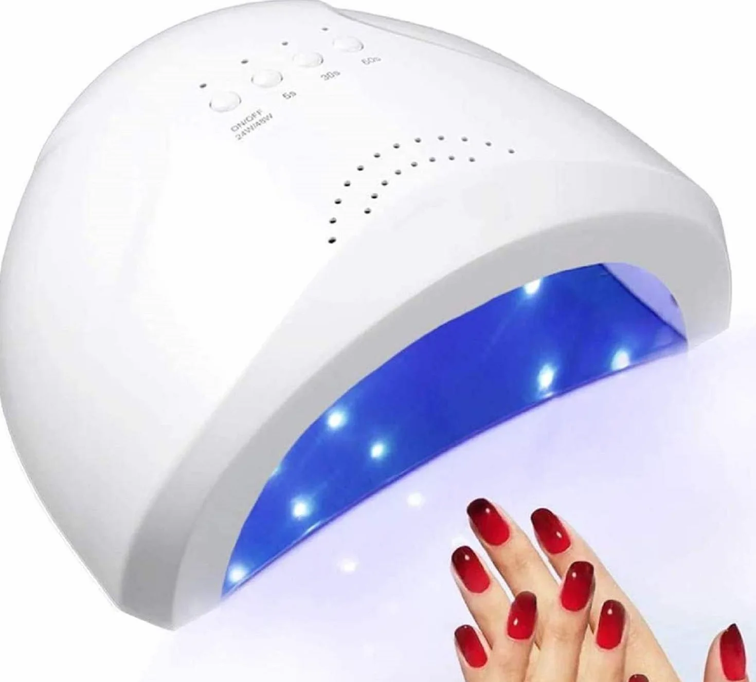 SQUADO Fornetto Unghie Semipermanente LED Lampada UV 48W Sensore Avvio Automatico 3 Timer 5S-30S-60S