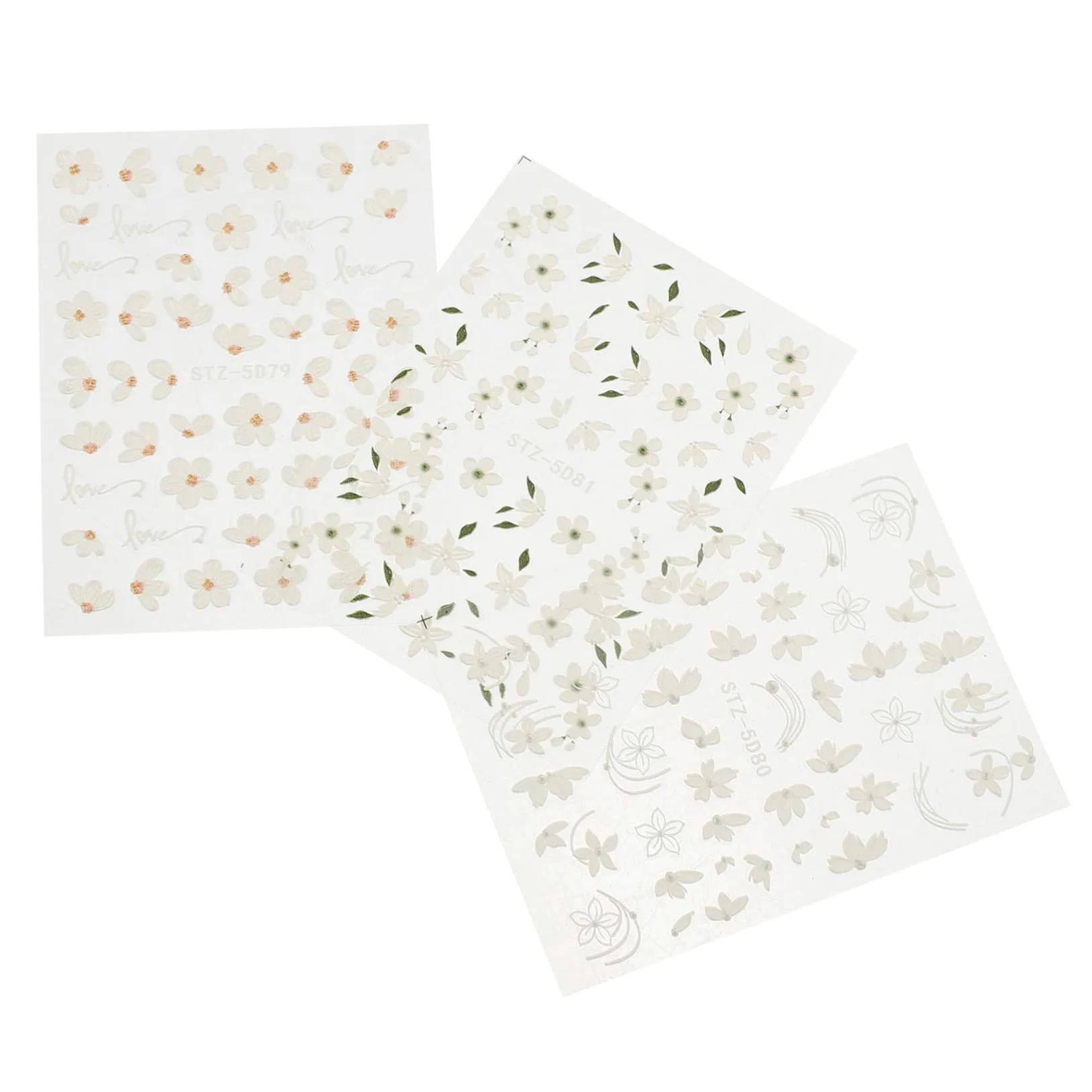 FOMIYES 5 Set Adesivi Unghie Fiori Stickers Decorativi Per Nail Art Facili Applicare Per Decorazioni E Professionali 3 Fogli*5