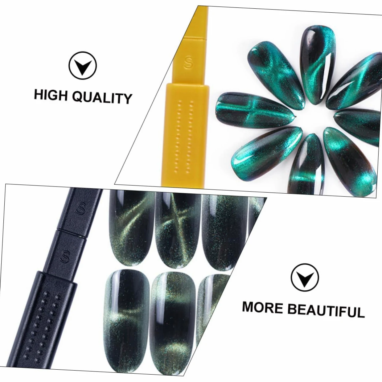 Healvian 16pezzi Penne Magnetiche Per Unghie Cat Eye Strumenti Per Nail Art Con Magneti Forti Per Creazioni Unghie Uniche e Personalizzate